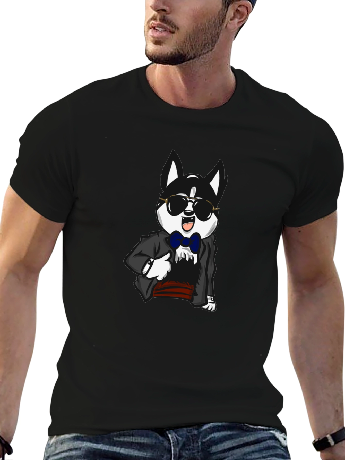 Dog in Suit Graphic T-Shirt