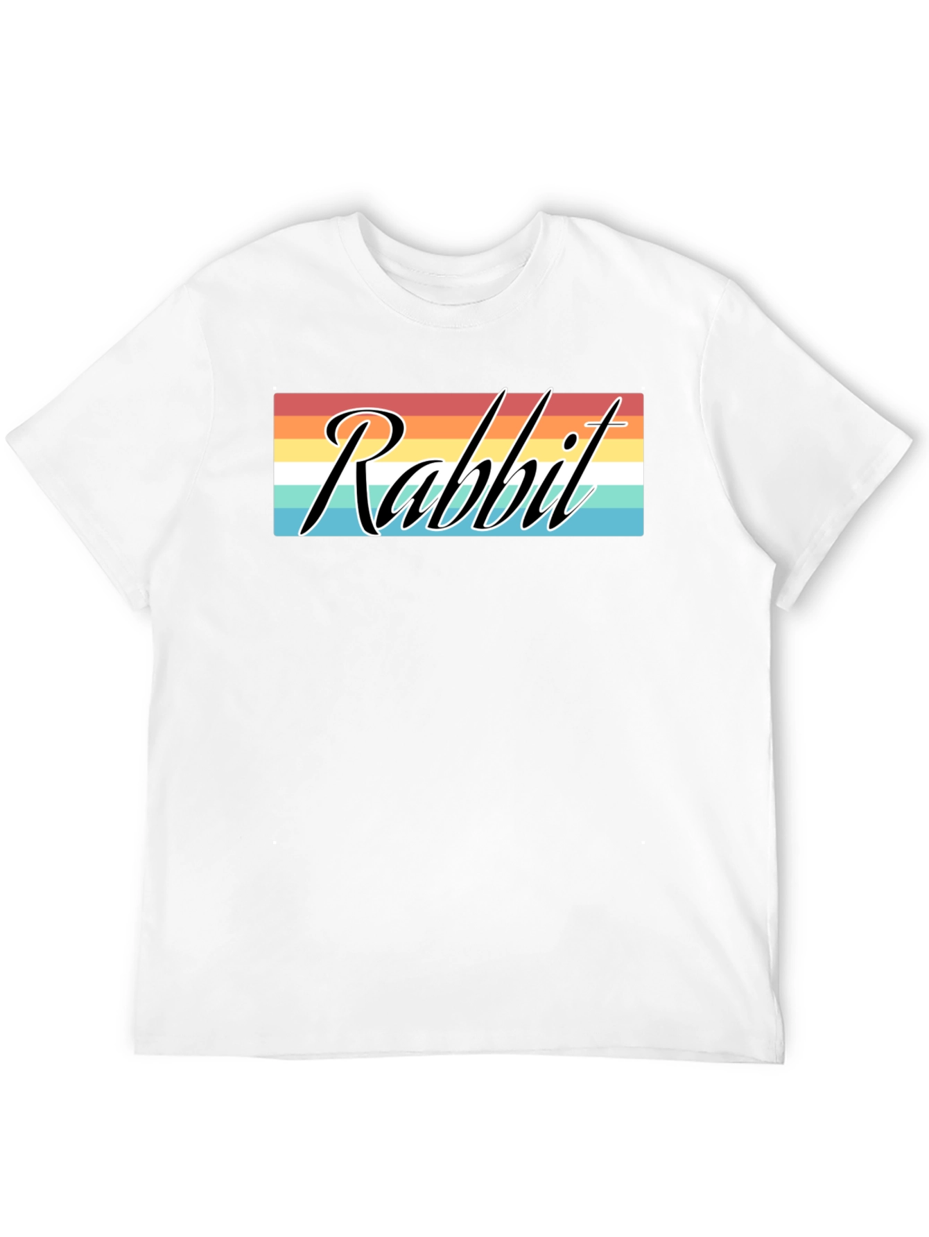Rabbit Retro Graphic T-Shirt - Black