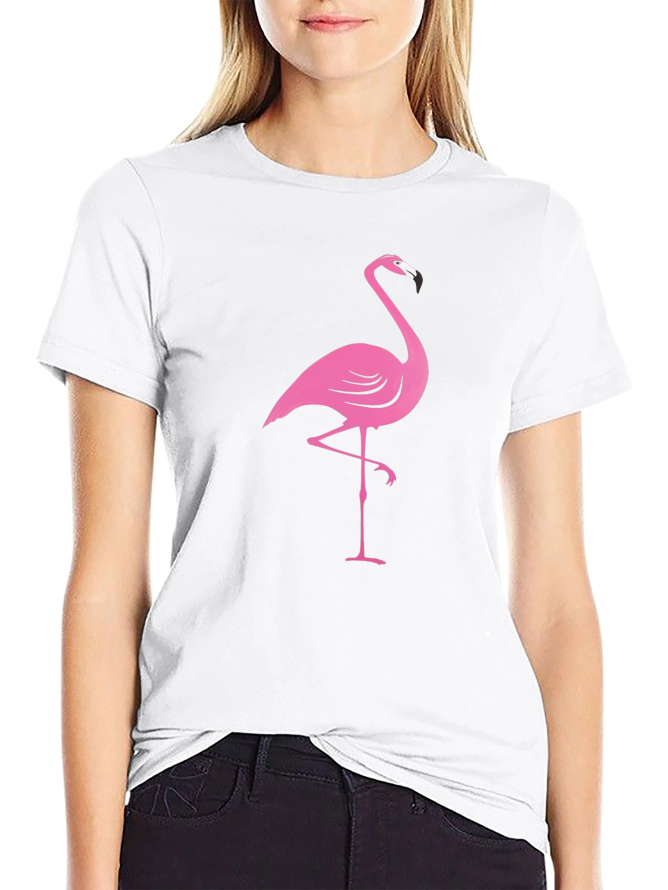 Pink Flamingo Black T-Shirt