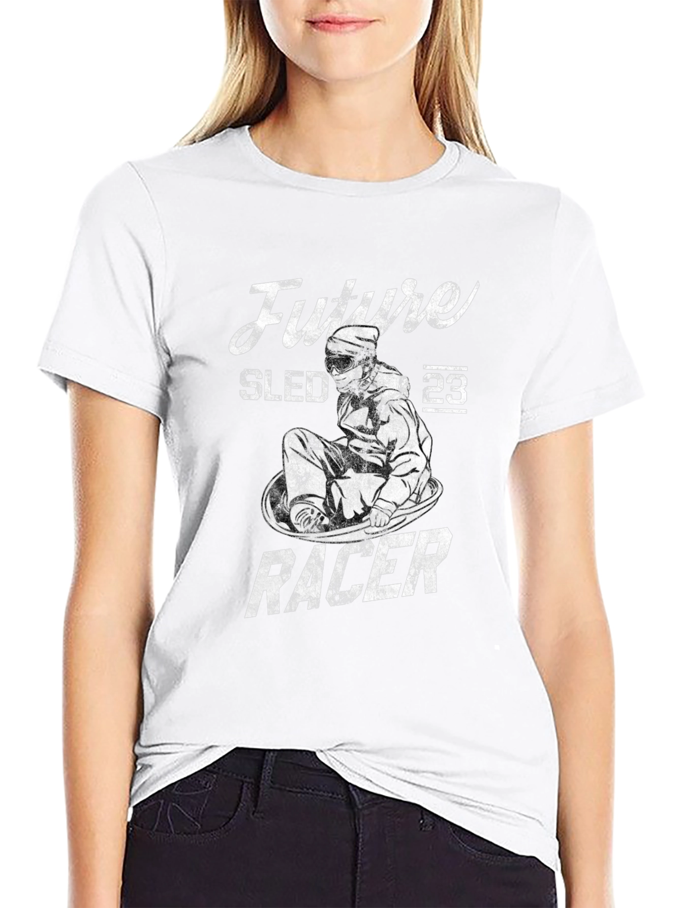 Future Sled Racer Graphic Tee - Black Cotton T-Shirt