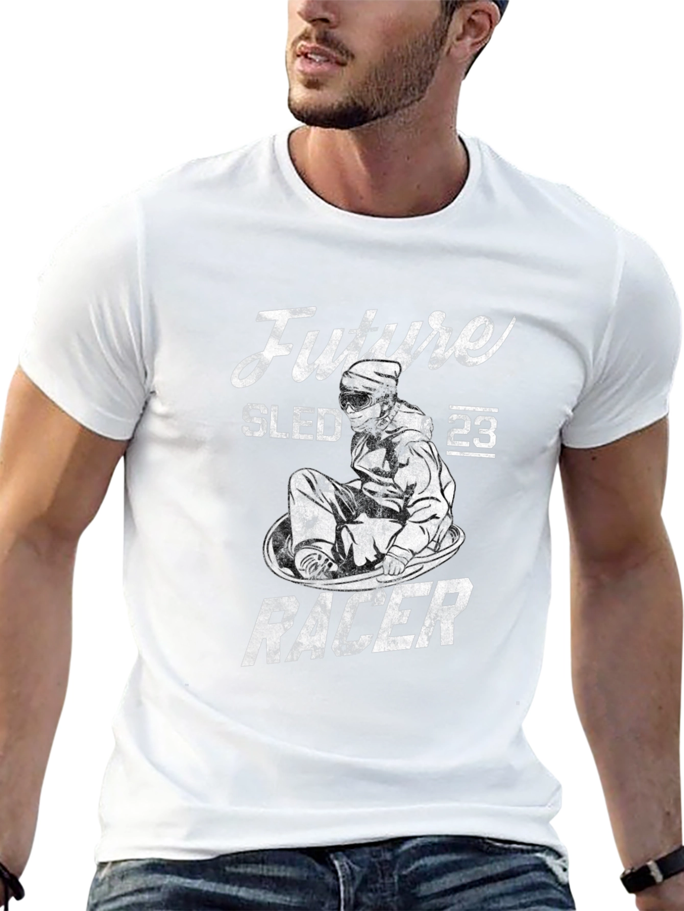 Future Sled Racer Graphic Tee - Black Cotton T-Shirt