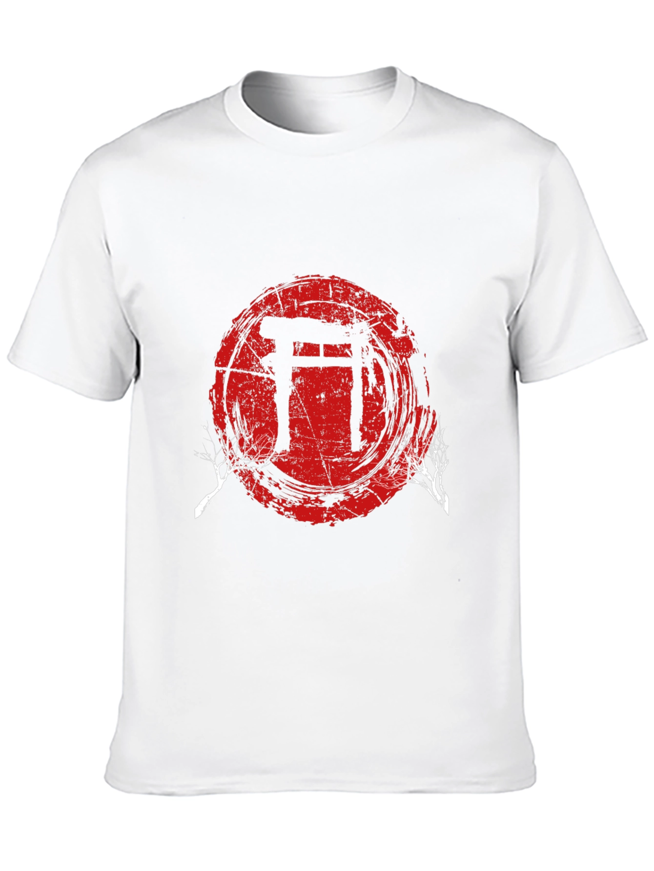 Mens Black T-Shirt with Japanese Gate Graphic