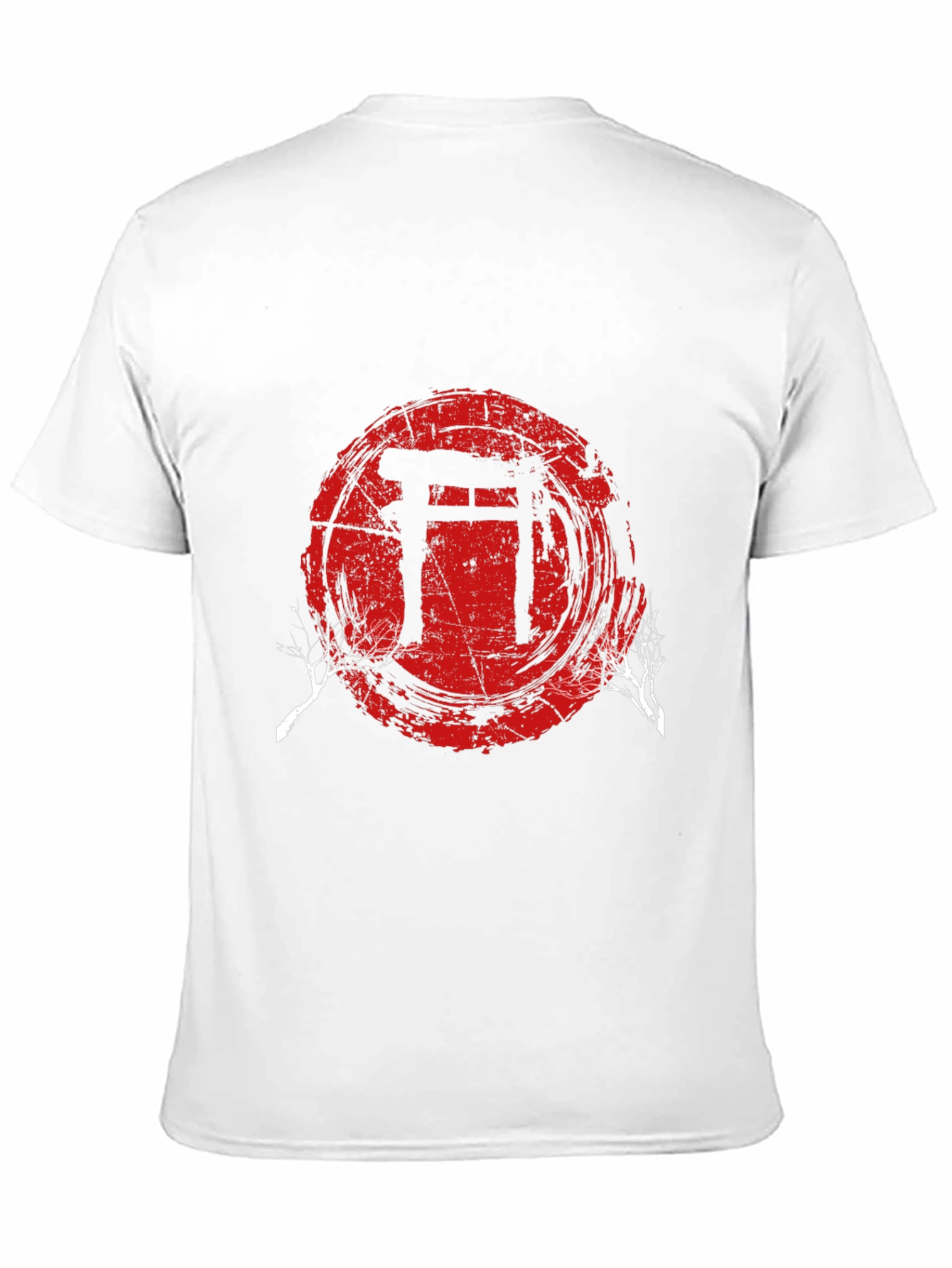 Mens Black T-Shirt with Japanese Gate Graphic