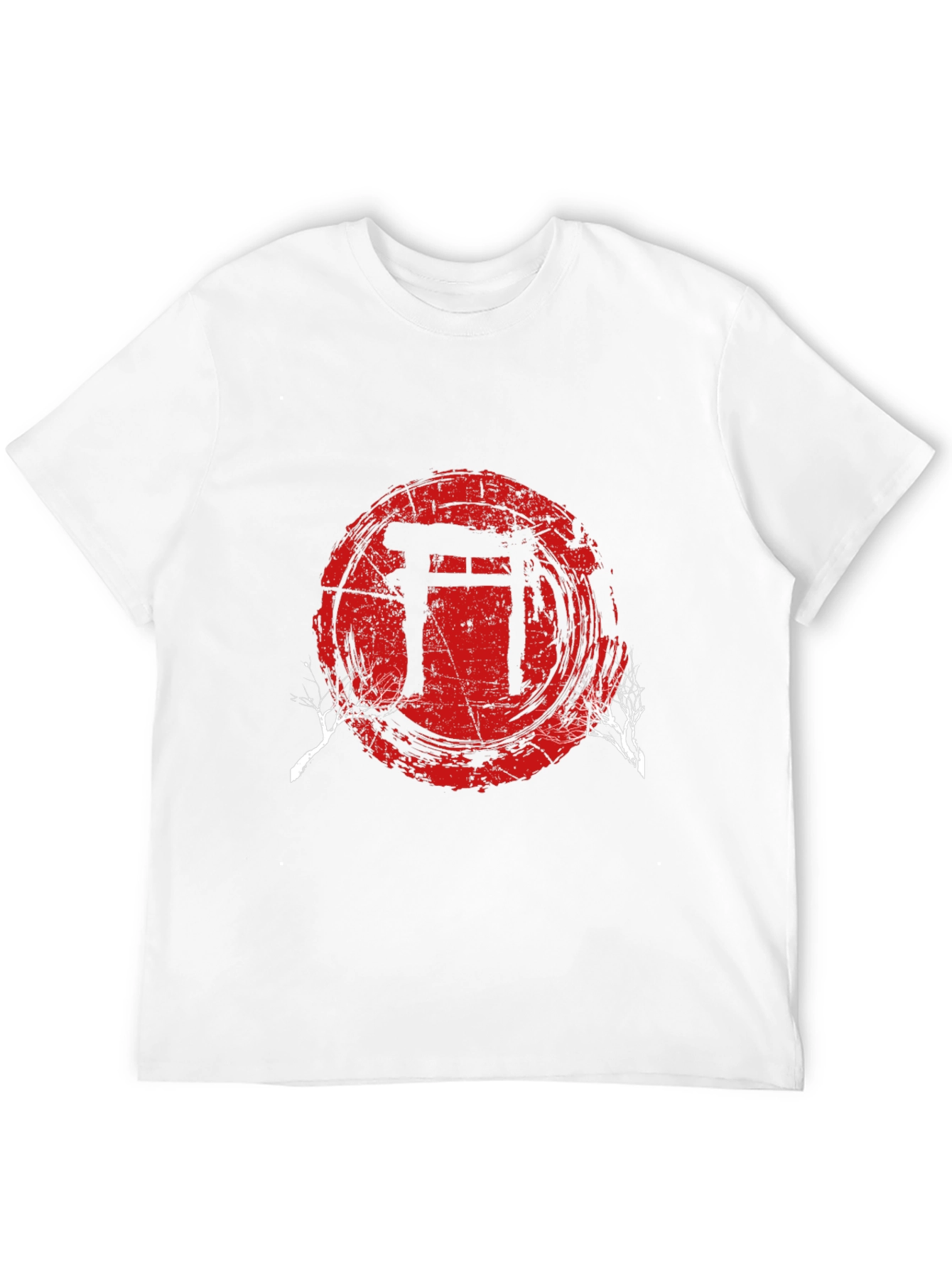 Mens Black T-Shirt with Japanese Gate Graphic
