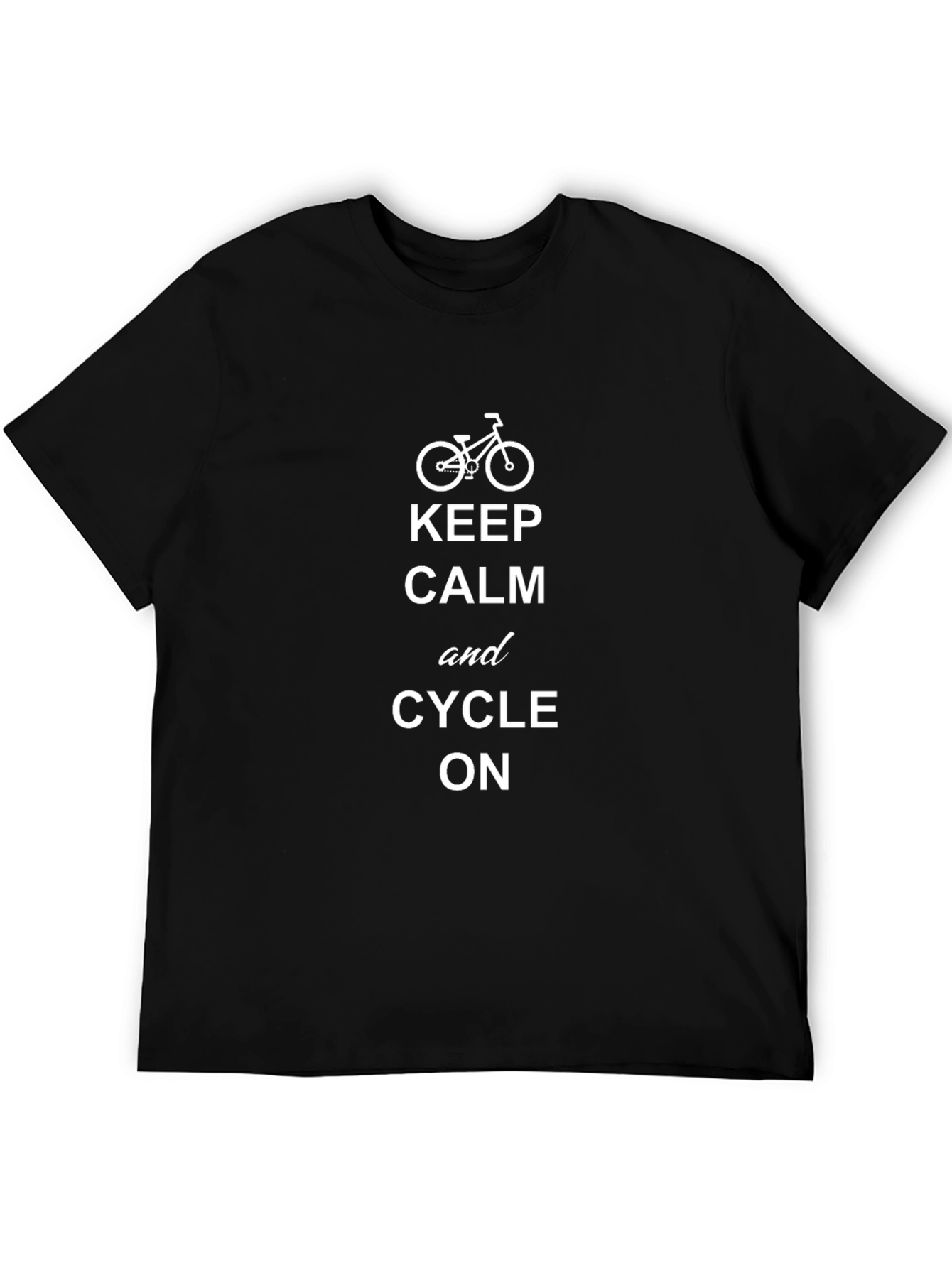 Keep Calm and Cycle On Black T-Shirt