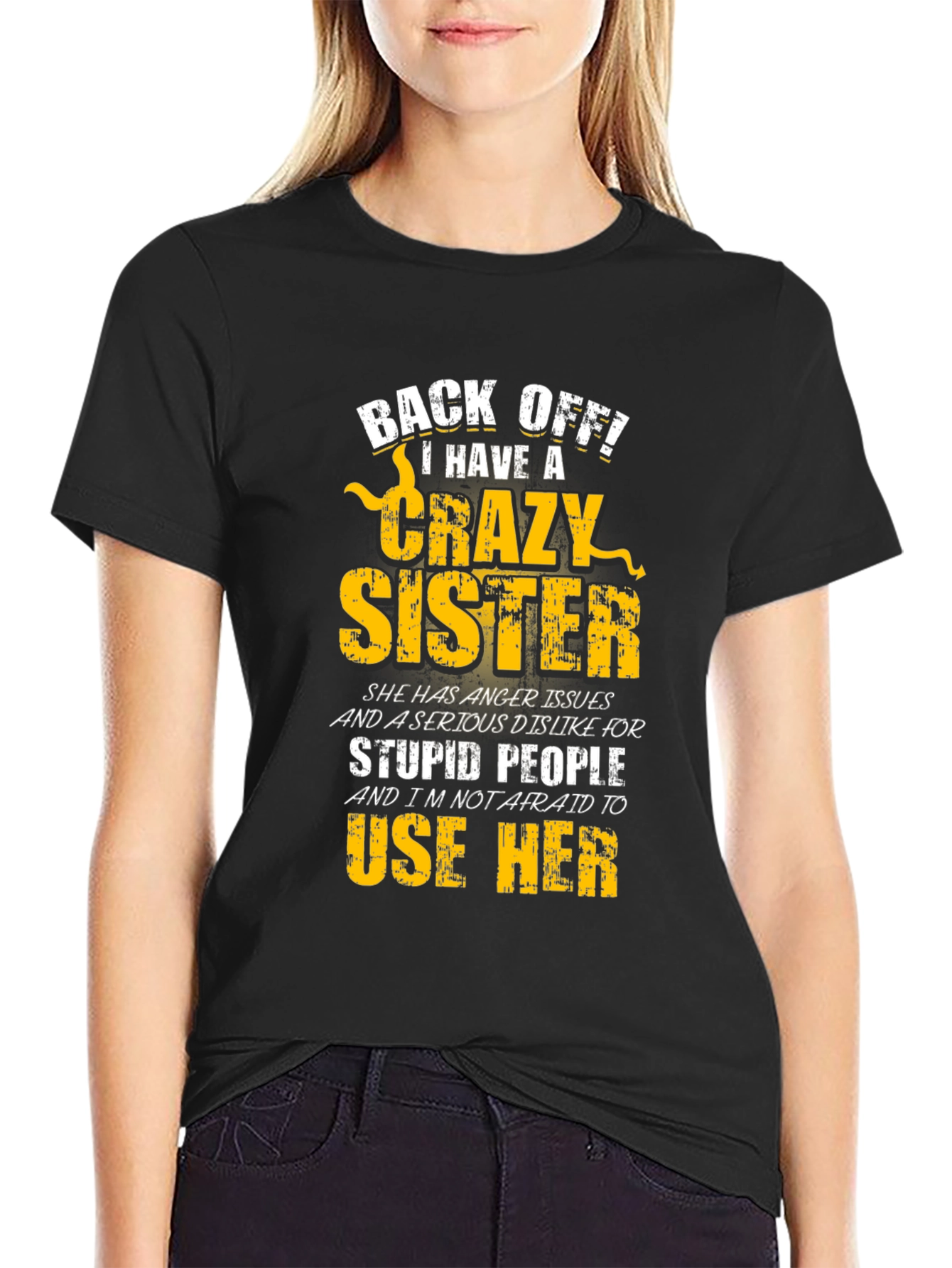 Crazy Sister Graphic Tee - Black T-Shirt