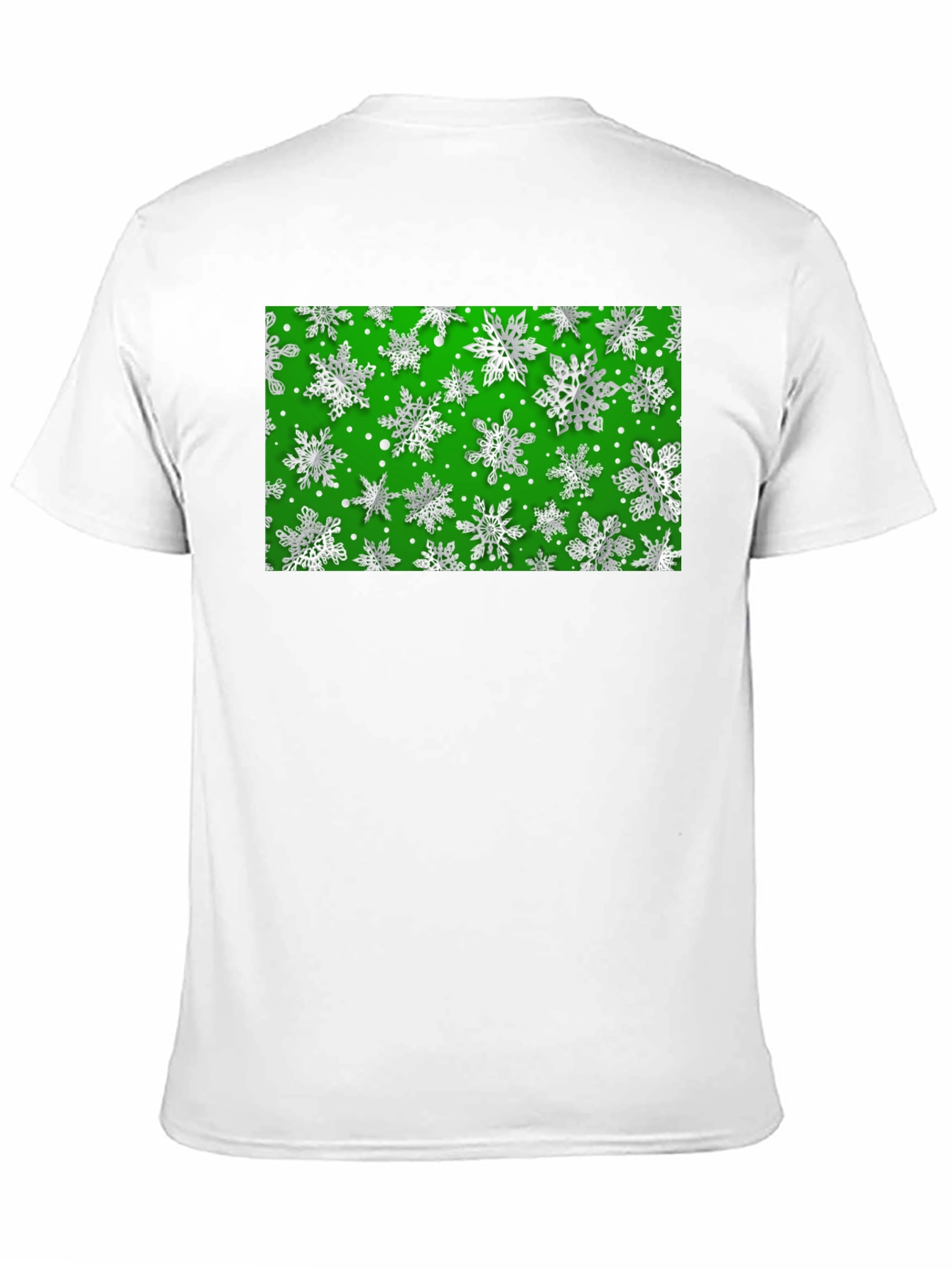 Festive Snowflake Pattern Black T-Shirt