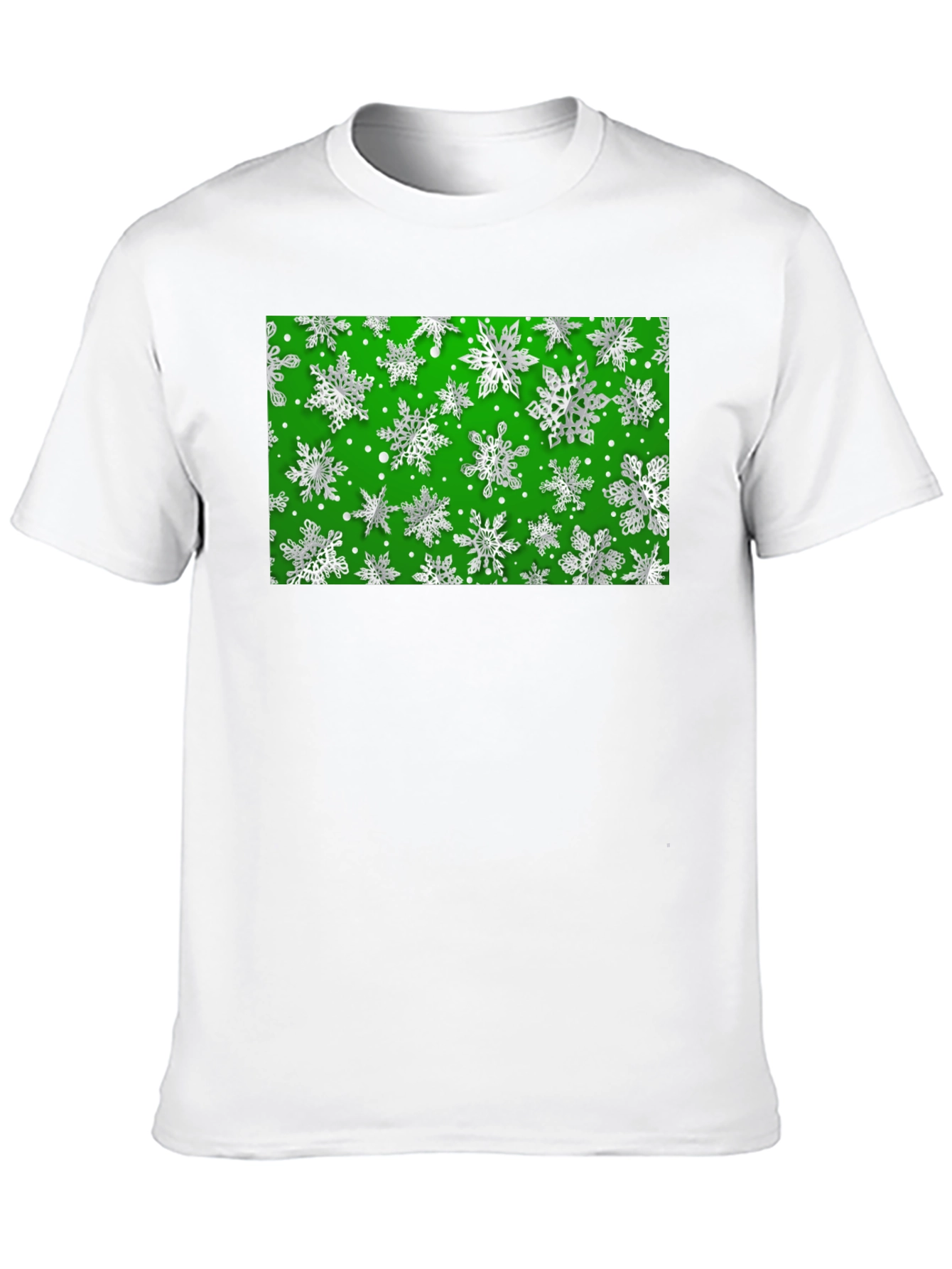 Festive Snowflake Pattern Black T-Shirt