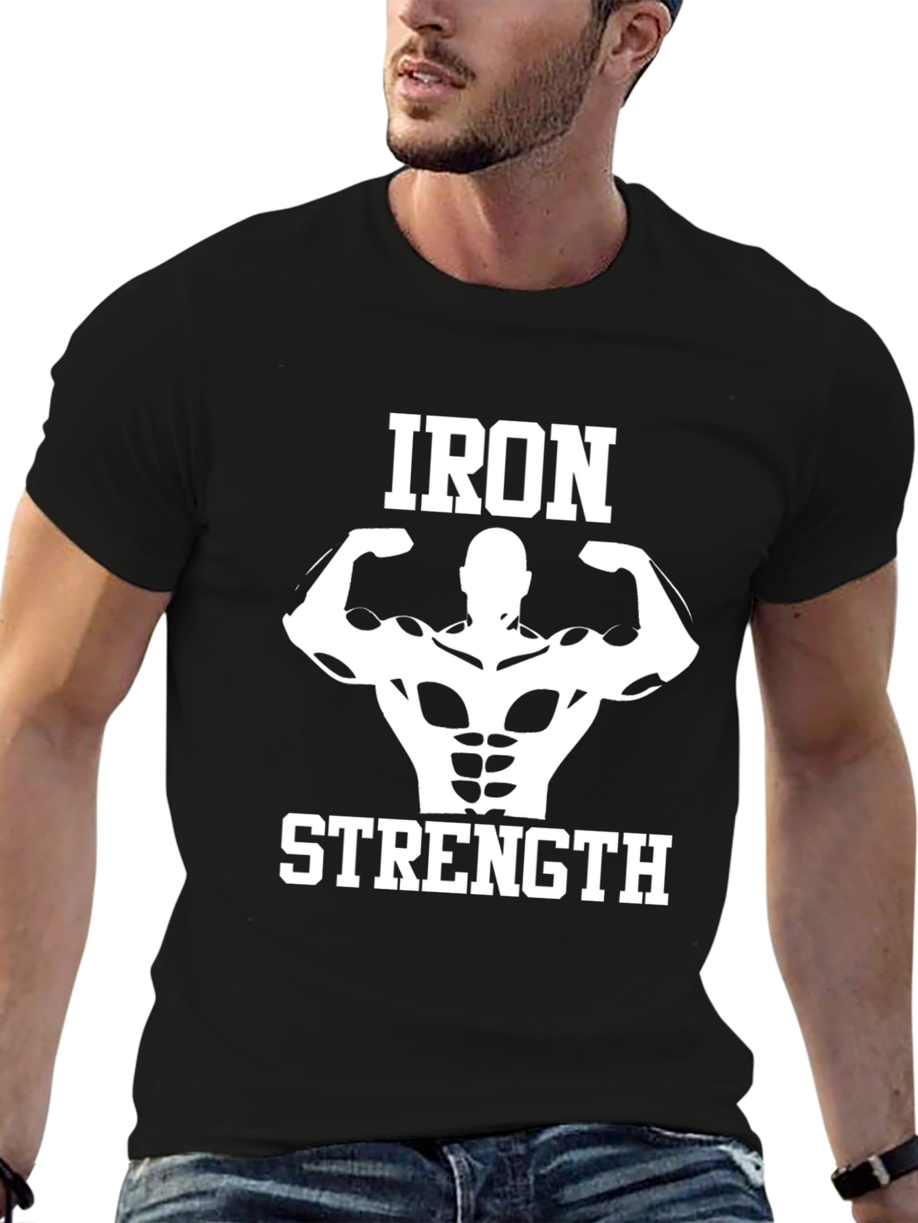 Iron Strength T-Shirt - Black Gym Motivation Tee