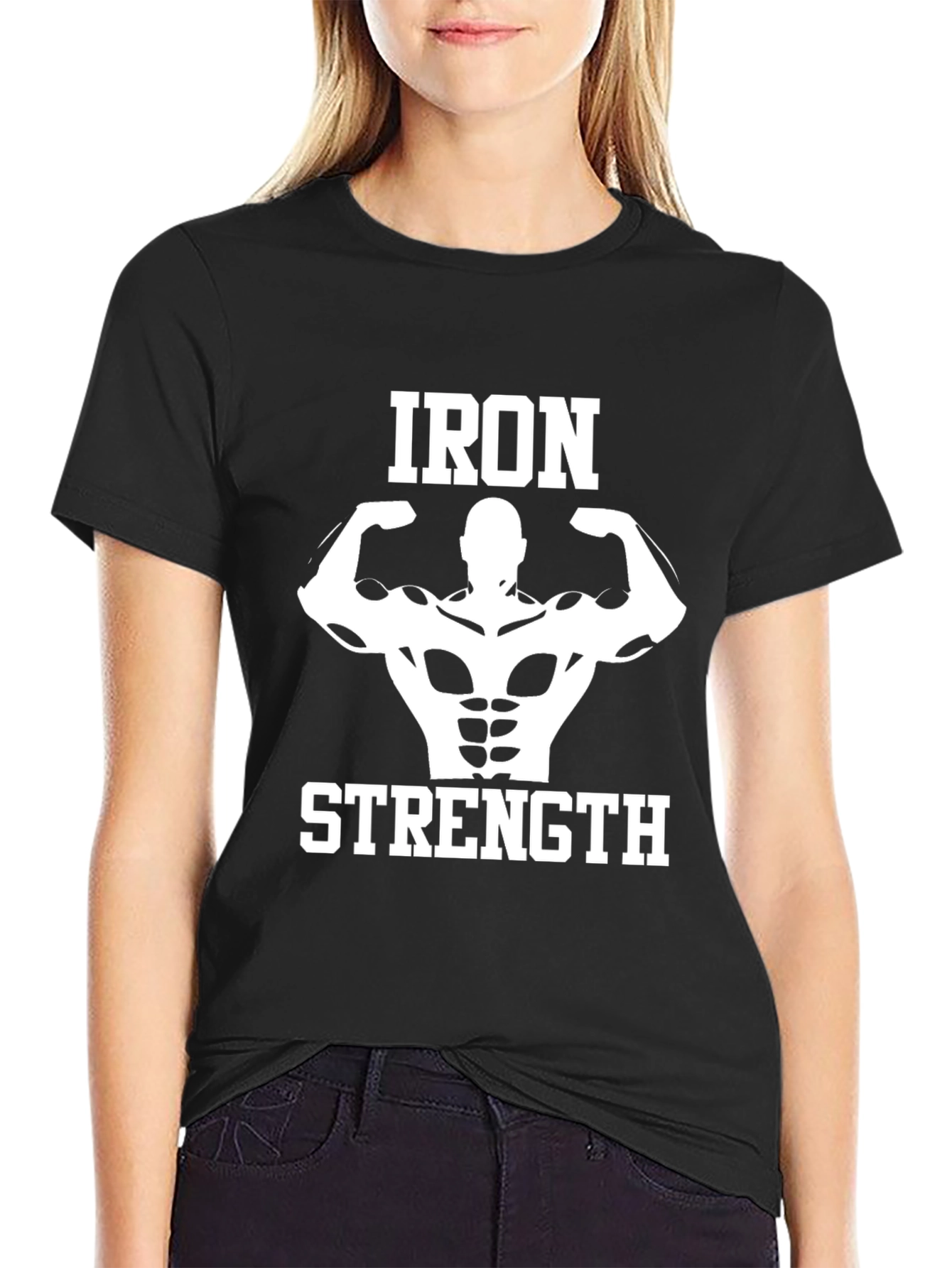 Iron Strength T-Shirt - Black Gym Motivation Tee