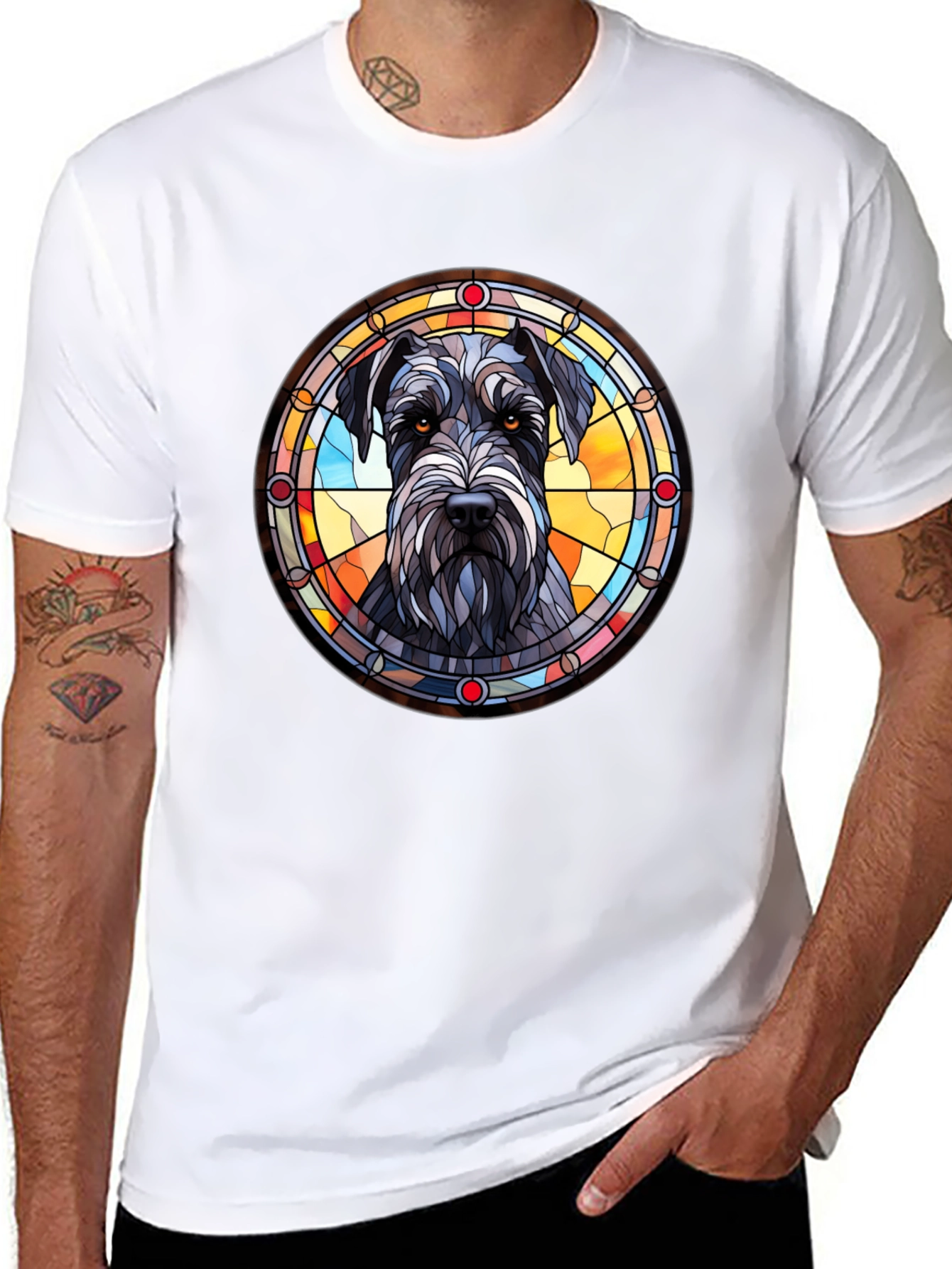 Dog Stained Glass Graphic Tee