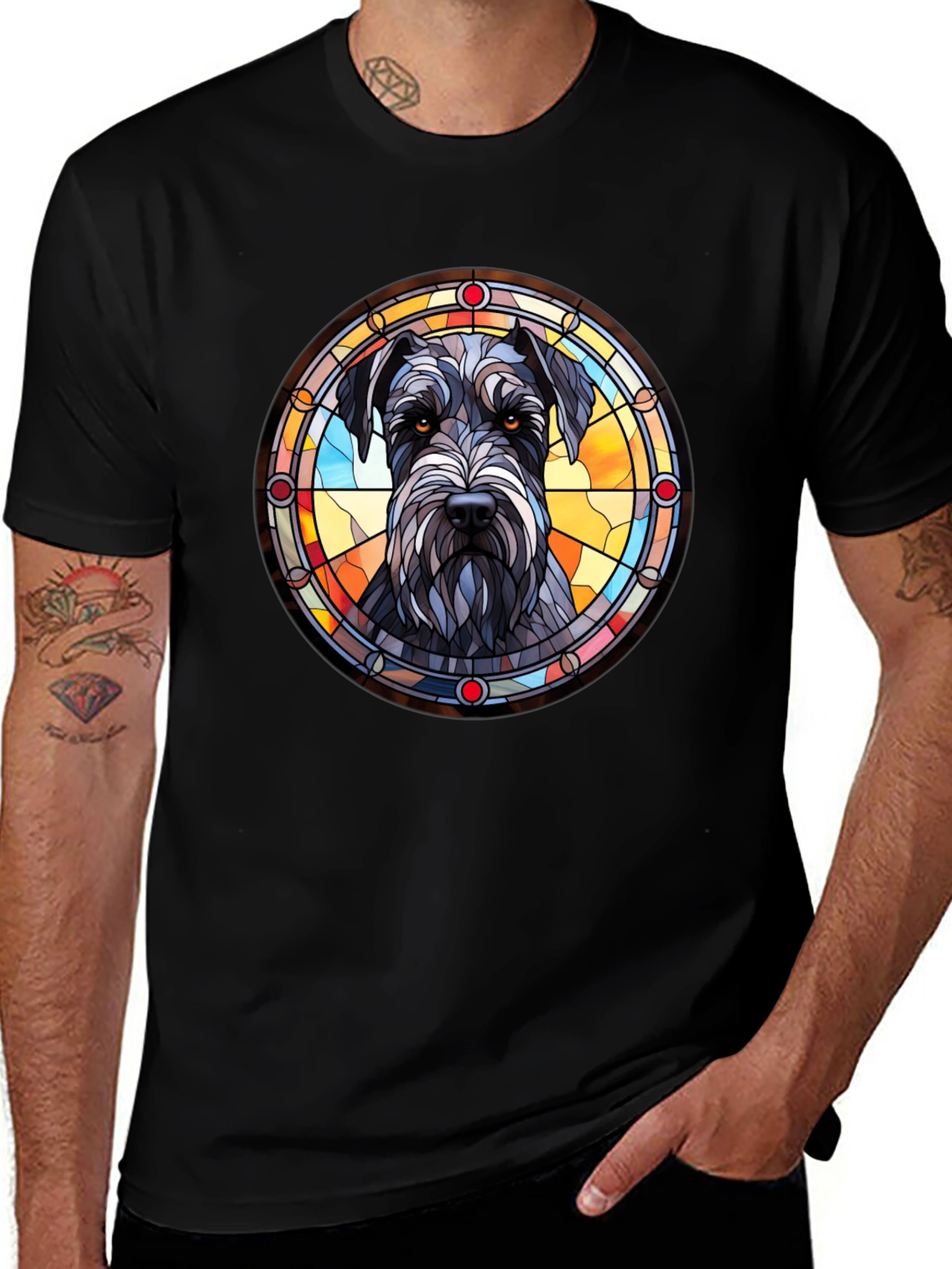 Dog Stained Glass Graphic Tee