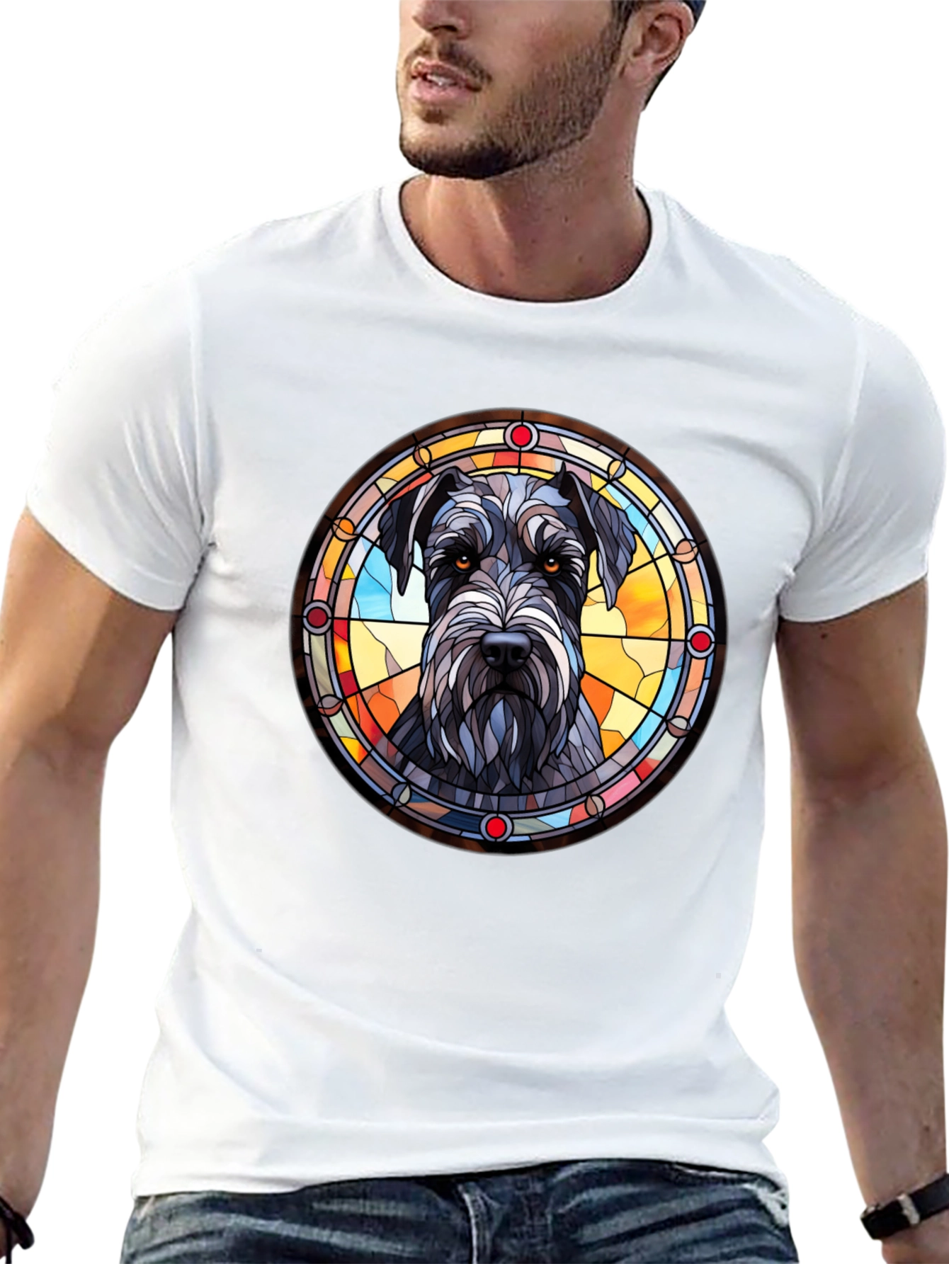 Dog Stained Glass Graphic Tee