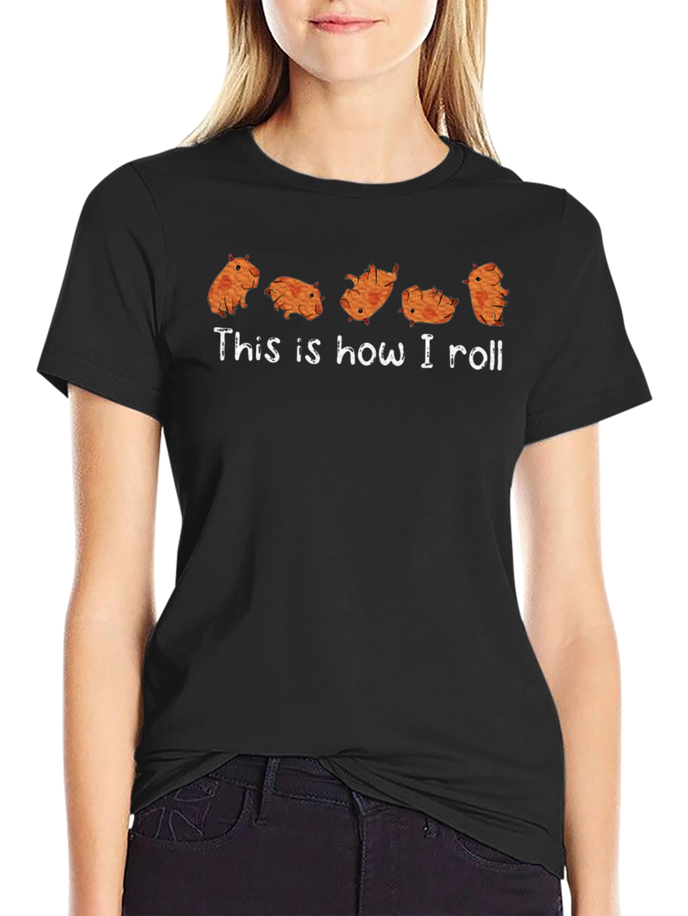 Funny Capybara This is How I Roll Graphic T-Shirt