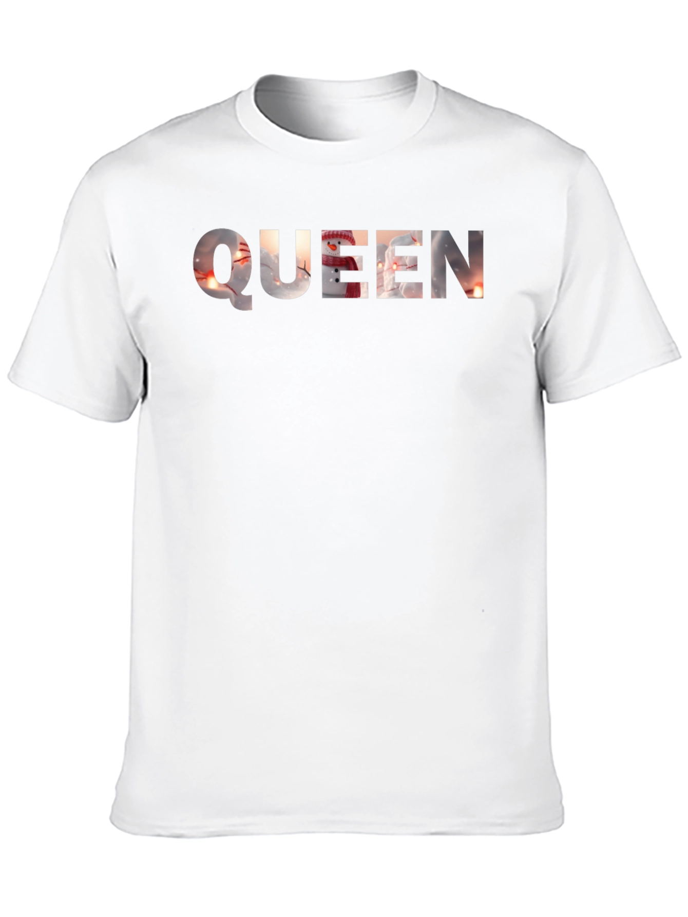 Queen Snowman Graphic Black T-Shirt