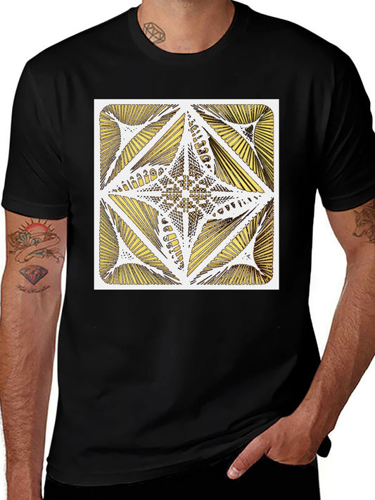 Geometric Star Graphic Tee - Modern Art Shirt