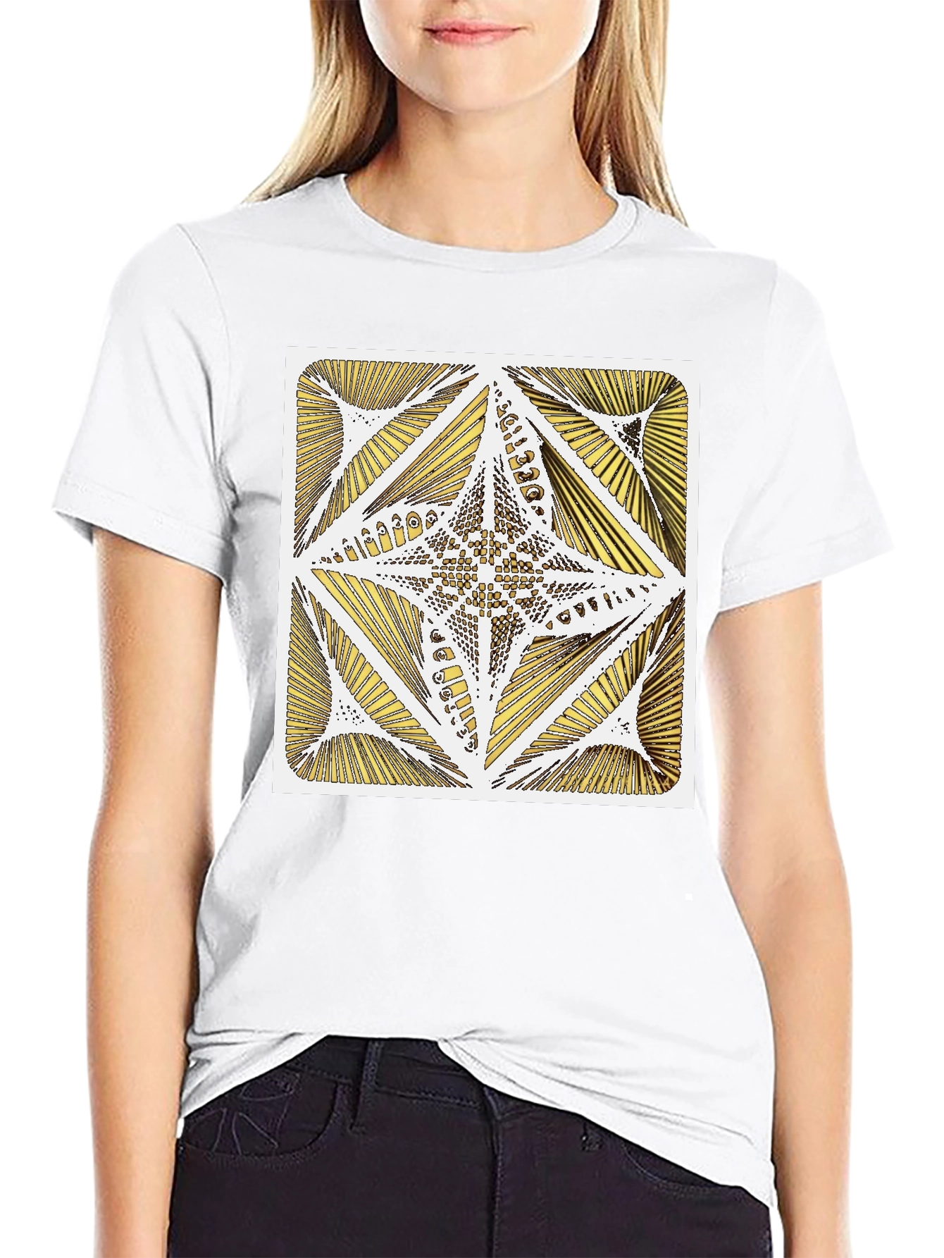Geometric Star Graphic Tee - Modern Art Shirt