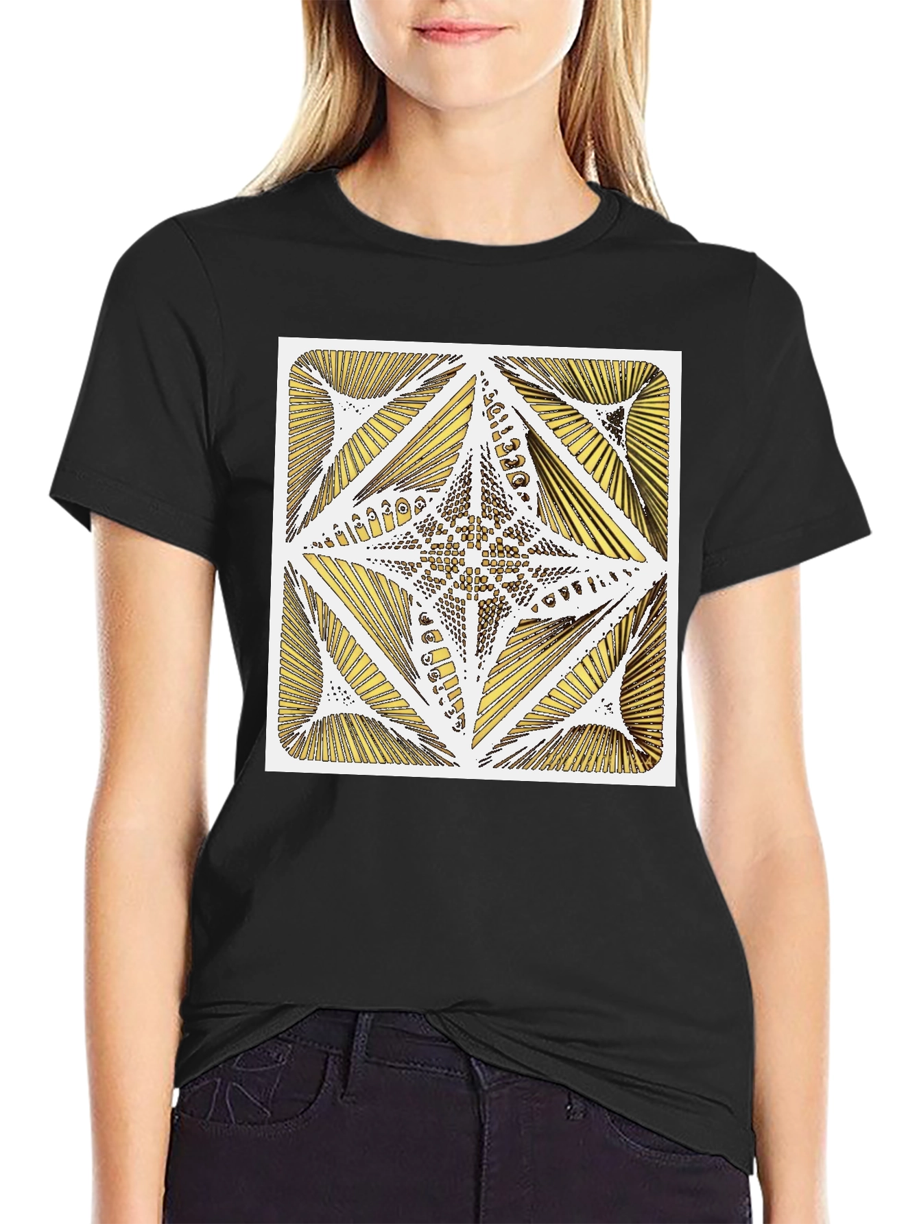 Geometric Star Graphic Tee - Modern Art Shirt