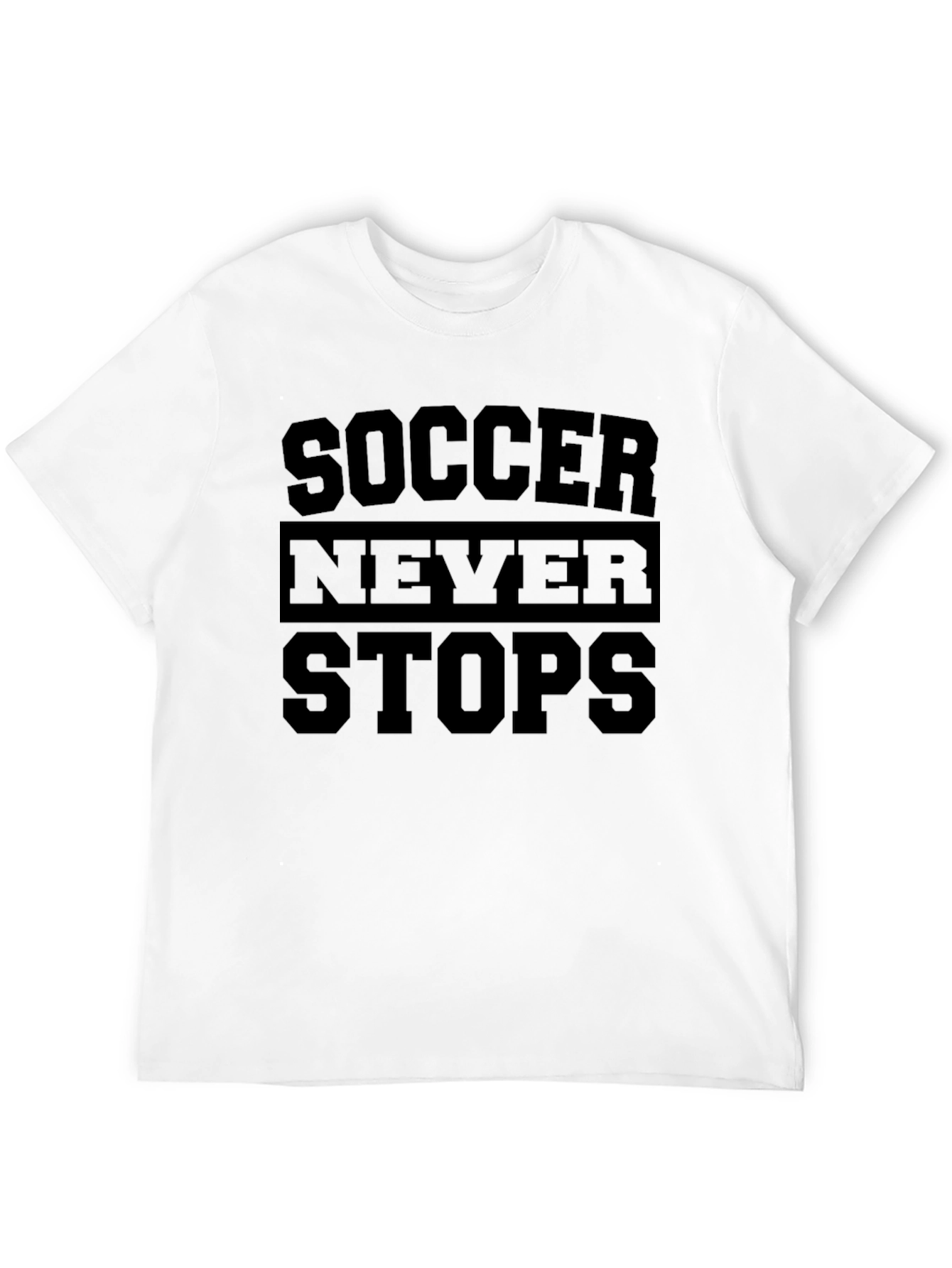 Soccer Never Stops Black Graphic T-Shirt