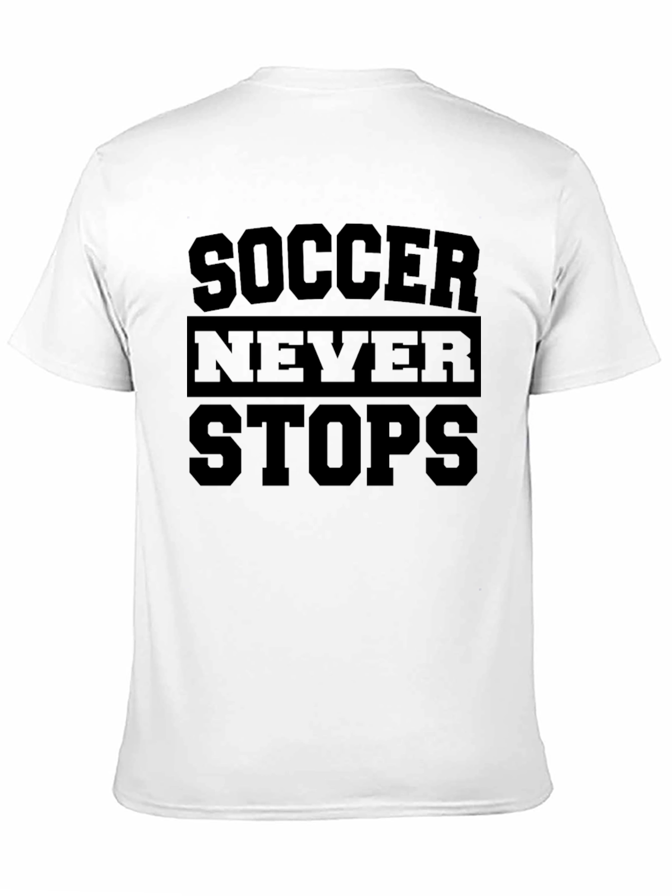 Soccer Never Stops Black Graphic T-Shirt