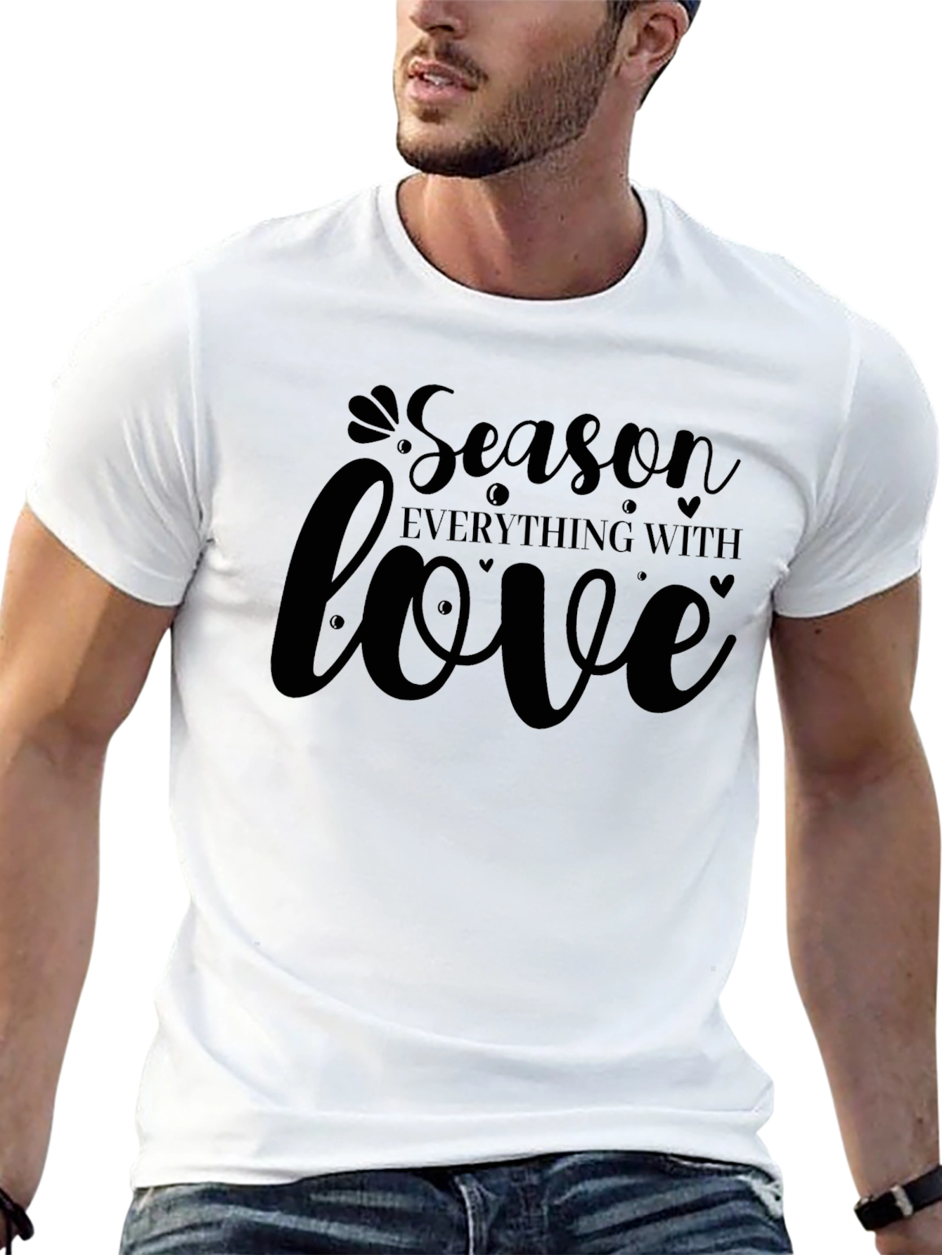 Season Everything with Love Black Graphic Tee
