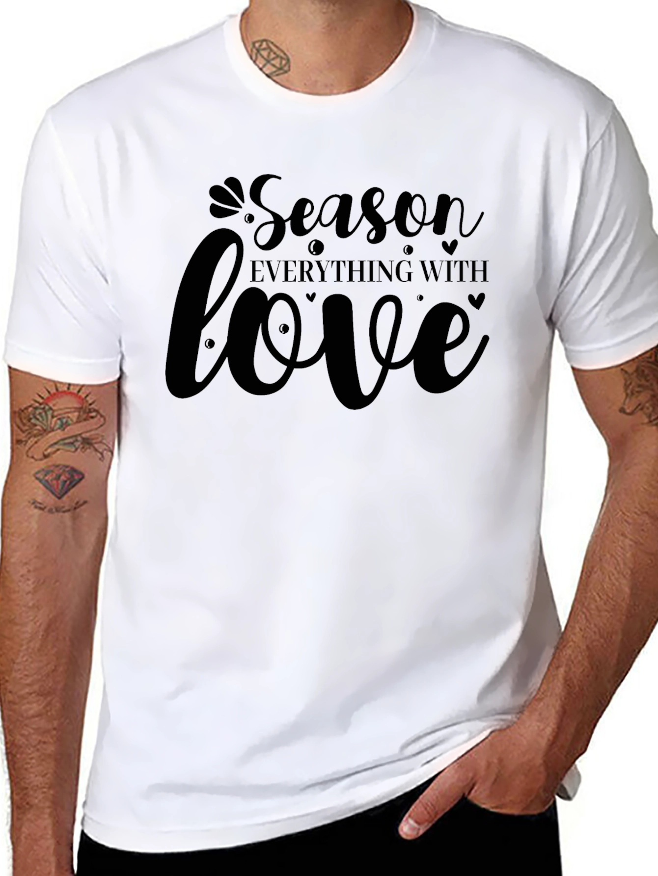 Season Everything with Love Black Graphic Tee