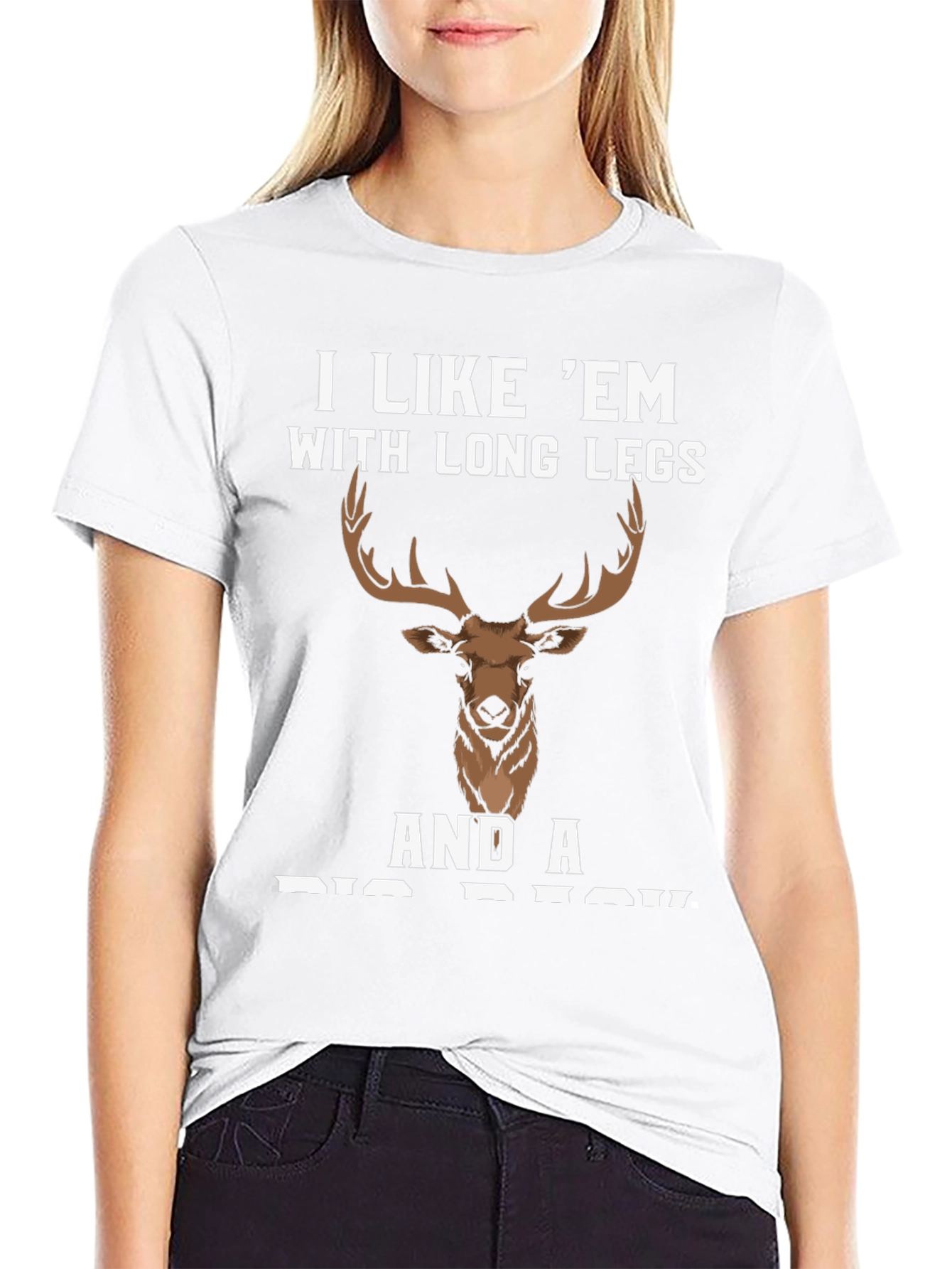 I Like Em Long Legs Deer Graphic Tee