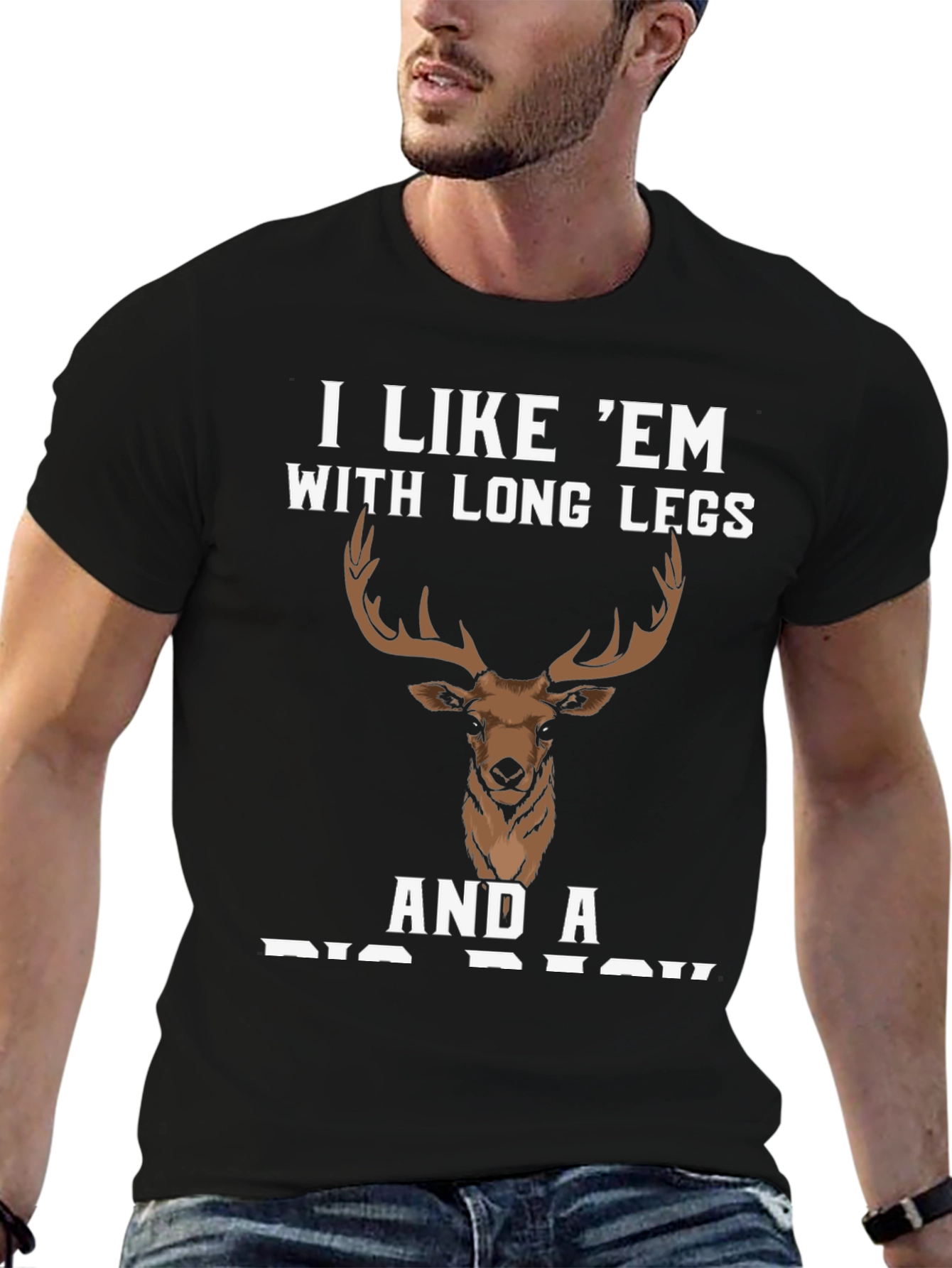 I Like Em Long Legs Deer Graphic Tee