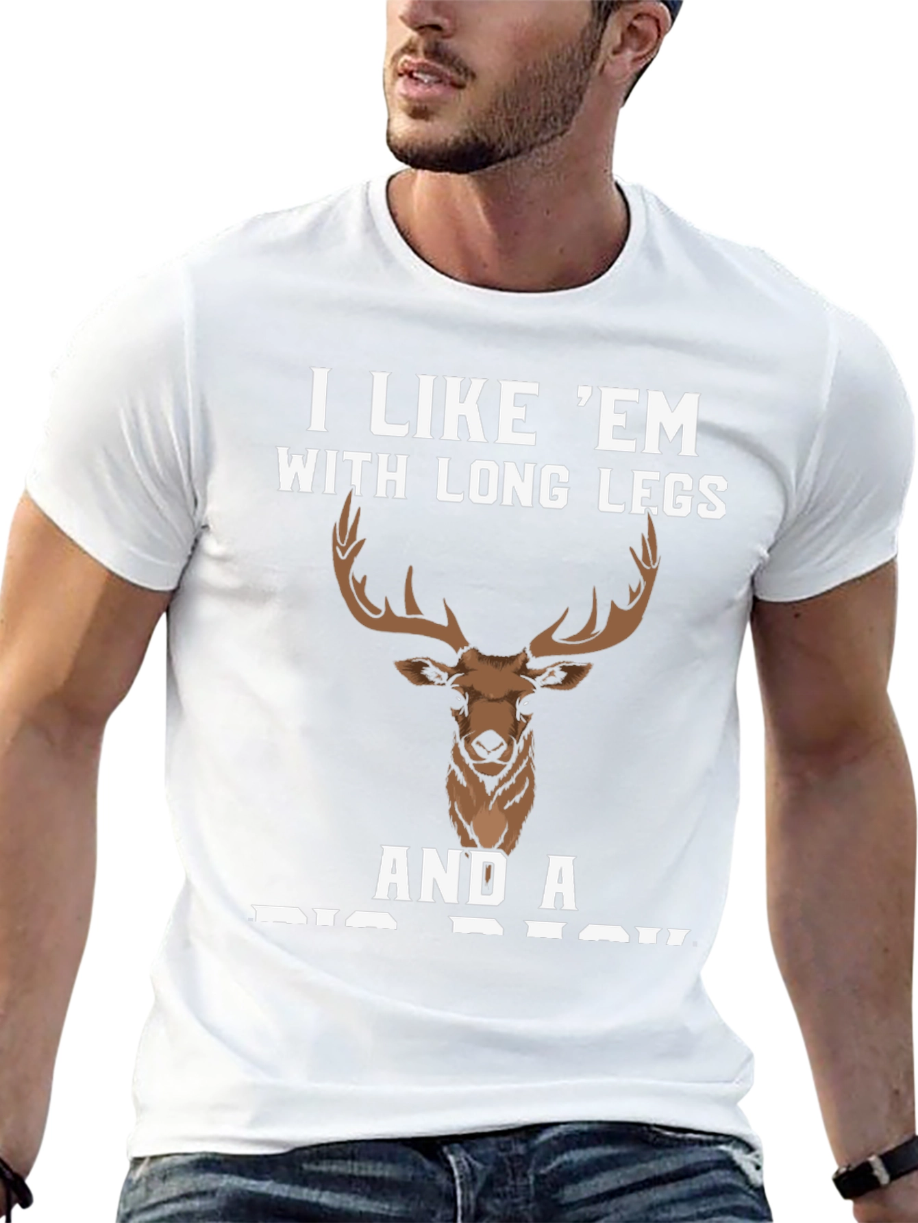 I Like Em Long Legs Deer Graphic Tee