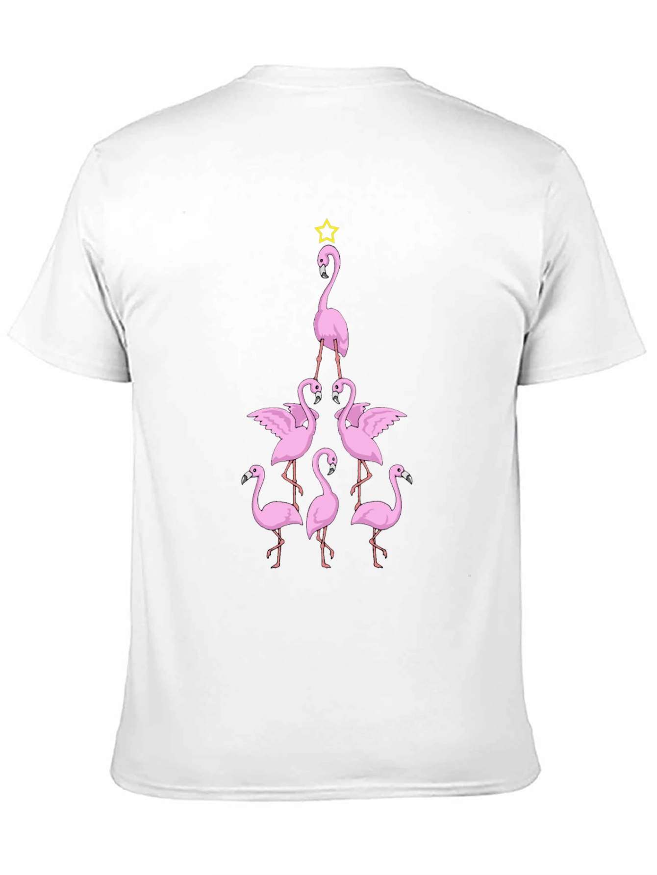 Flamingo Christmas Tree Graphic T-Shirt