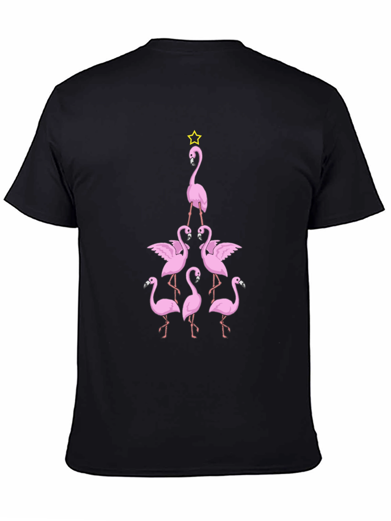 Flamingo Christmas Tree Graphic T-Shirt