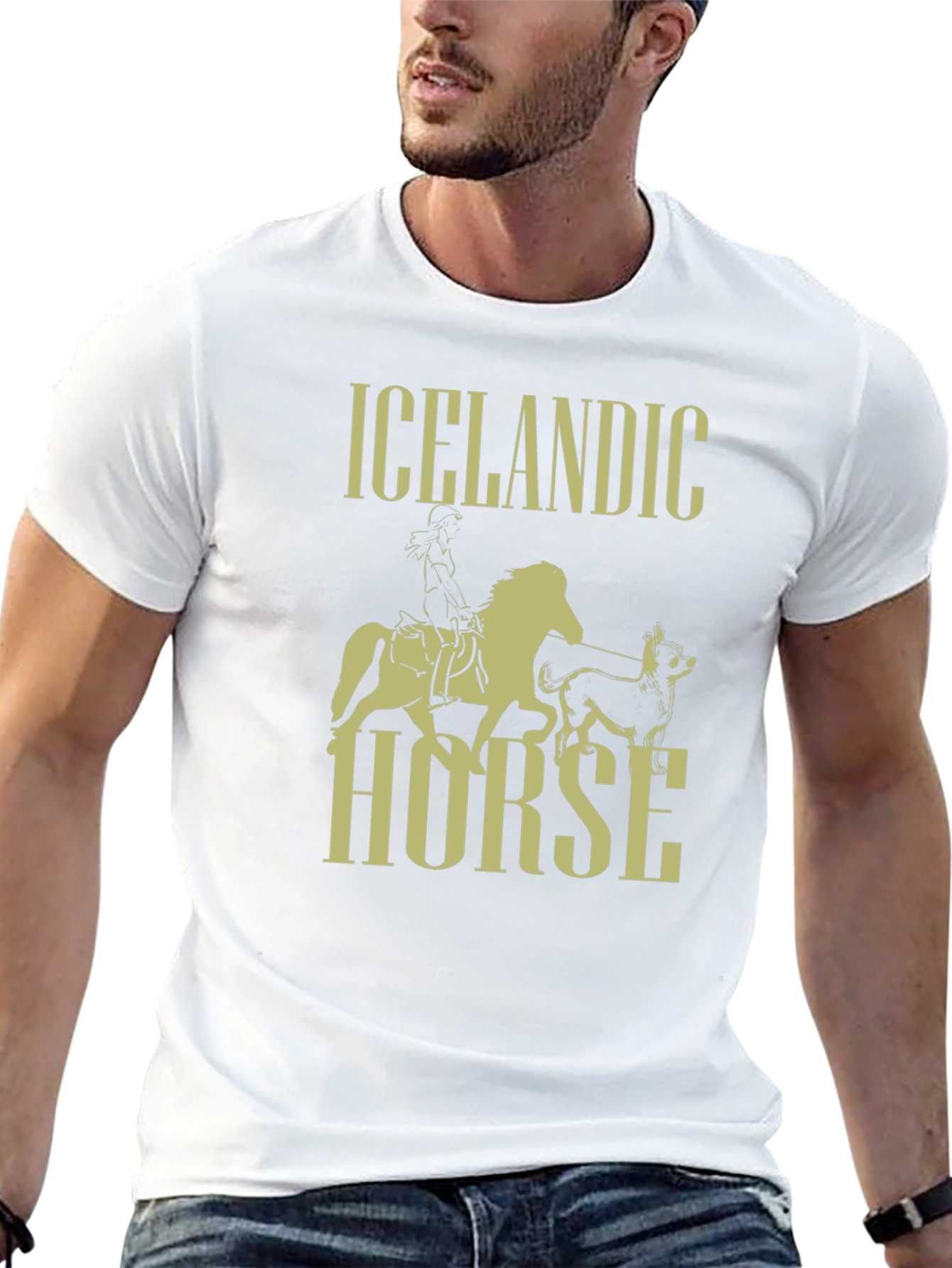 Icelandic Horse Graphic T-Shirt - Black