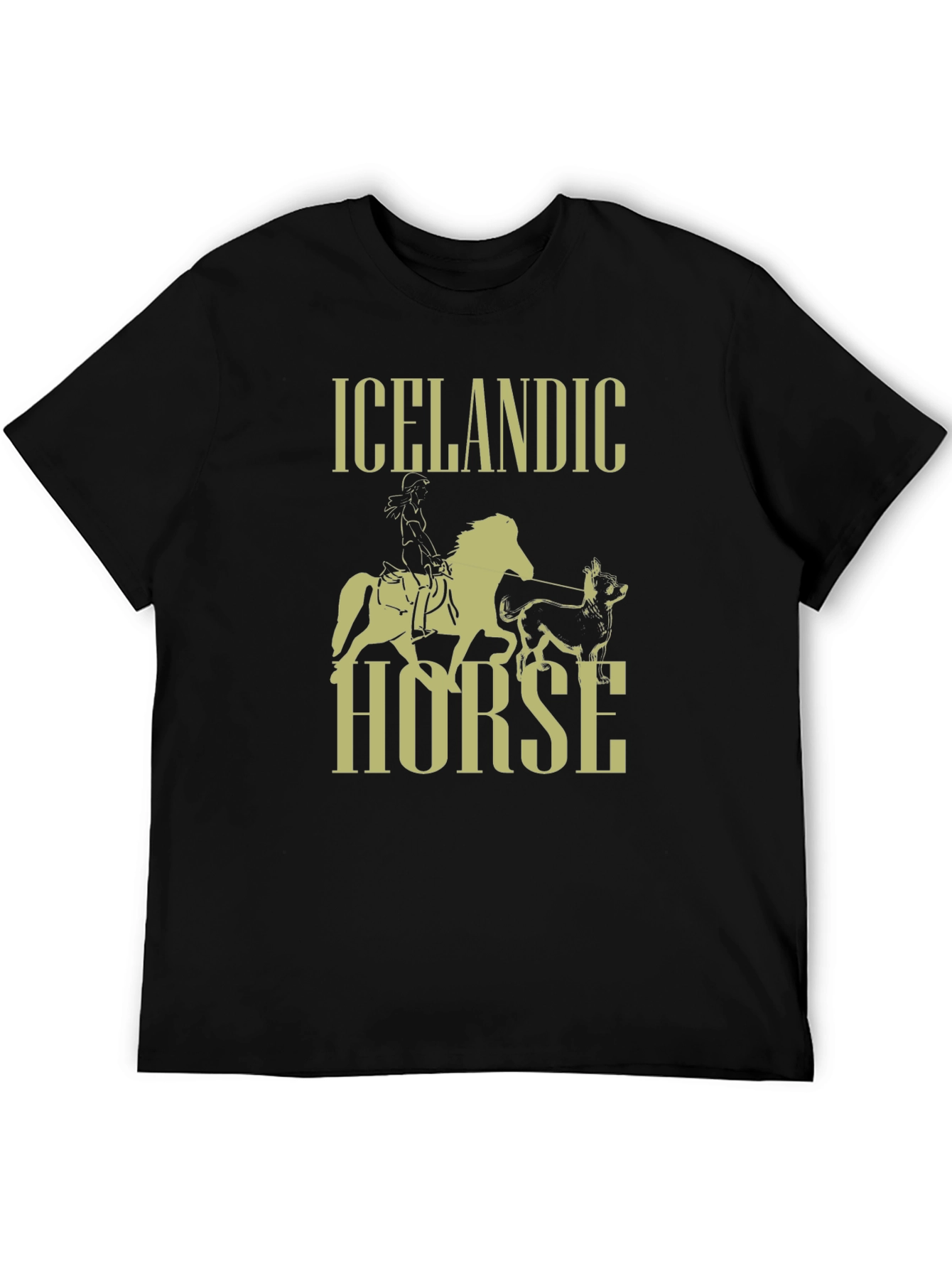 Icelandic Horse Graphic T-Shirt - Black