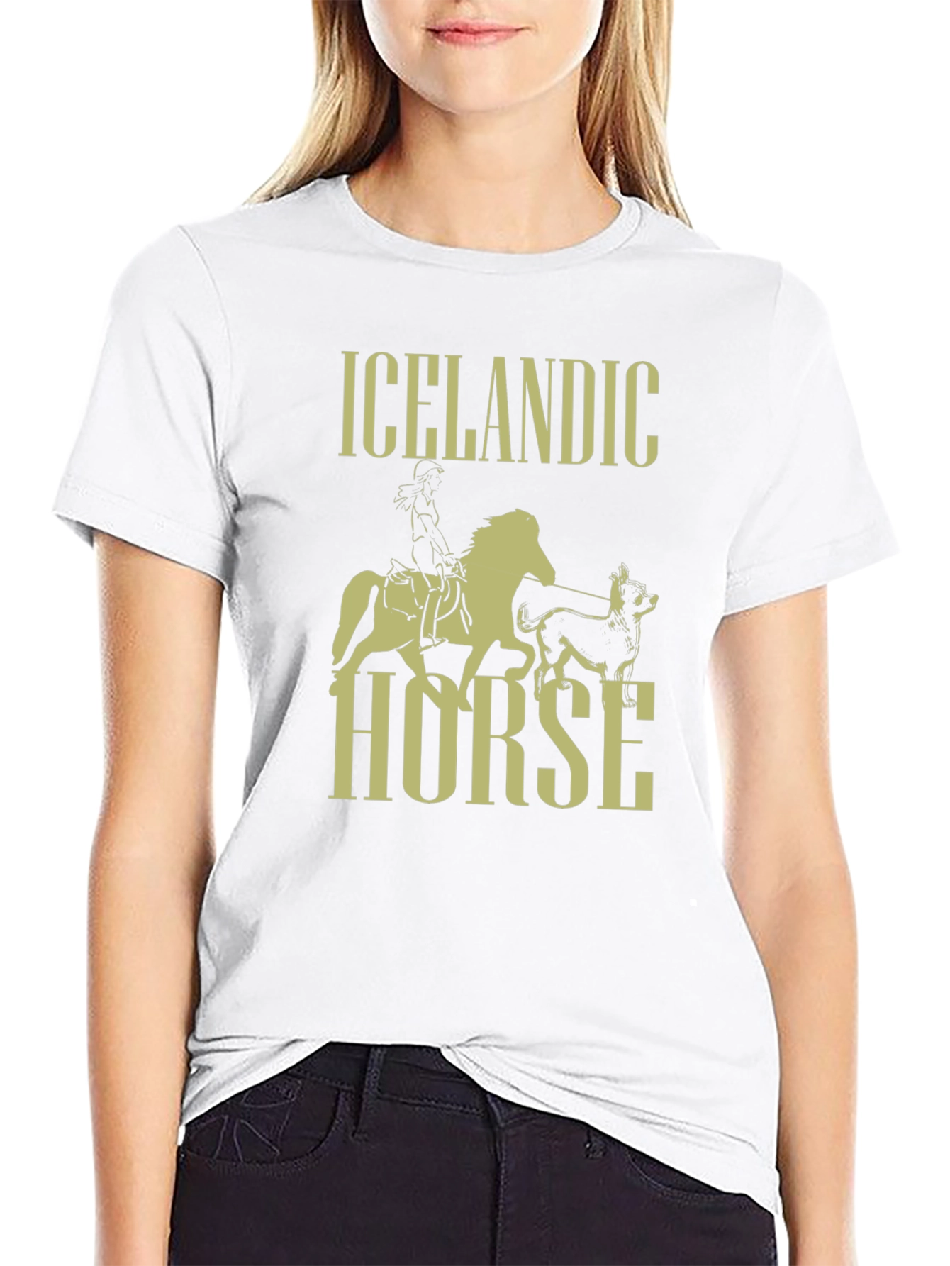Icelandic Horse Graphic T-Shirt - Black