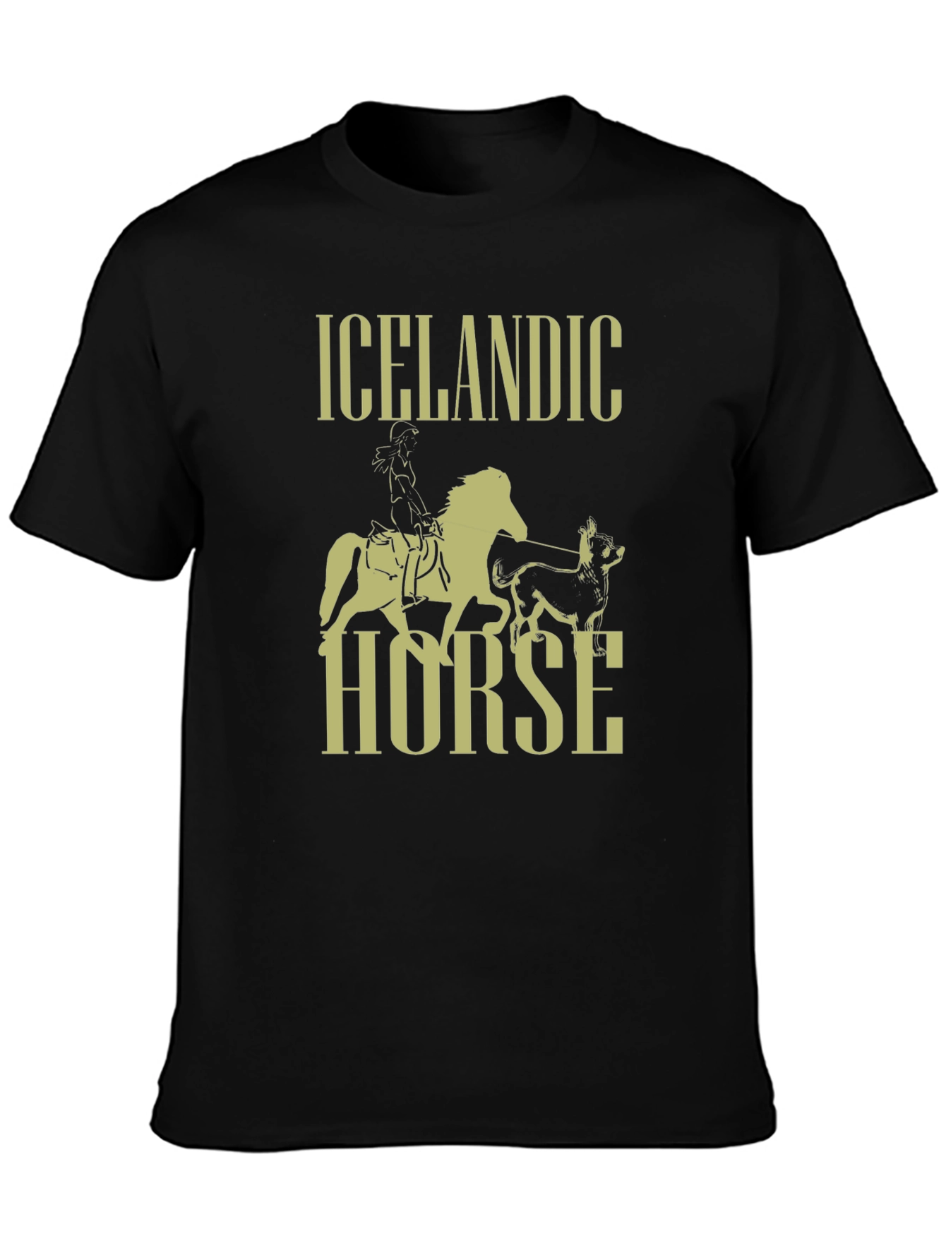 Icelandic Horse Graphic T-Shirt - Black