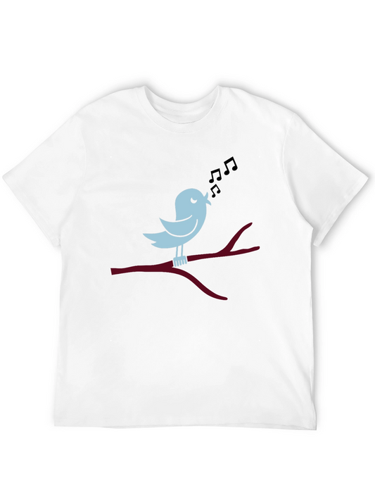 Singing Bird Graphic Tee - Casual Black T-Shirt