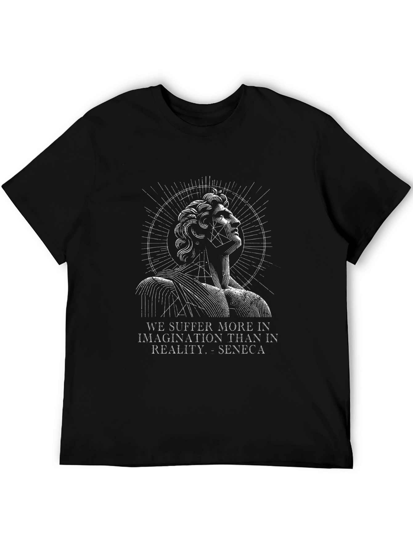 Seneca Quote T-Shirt - Imagination vs. Reality