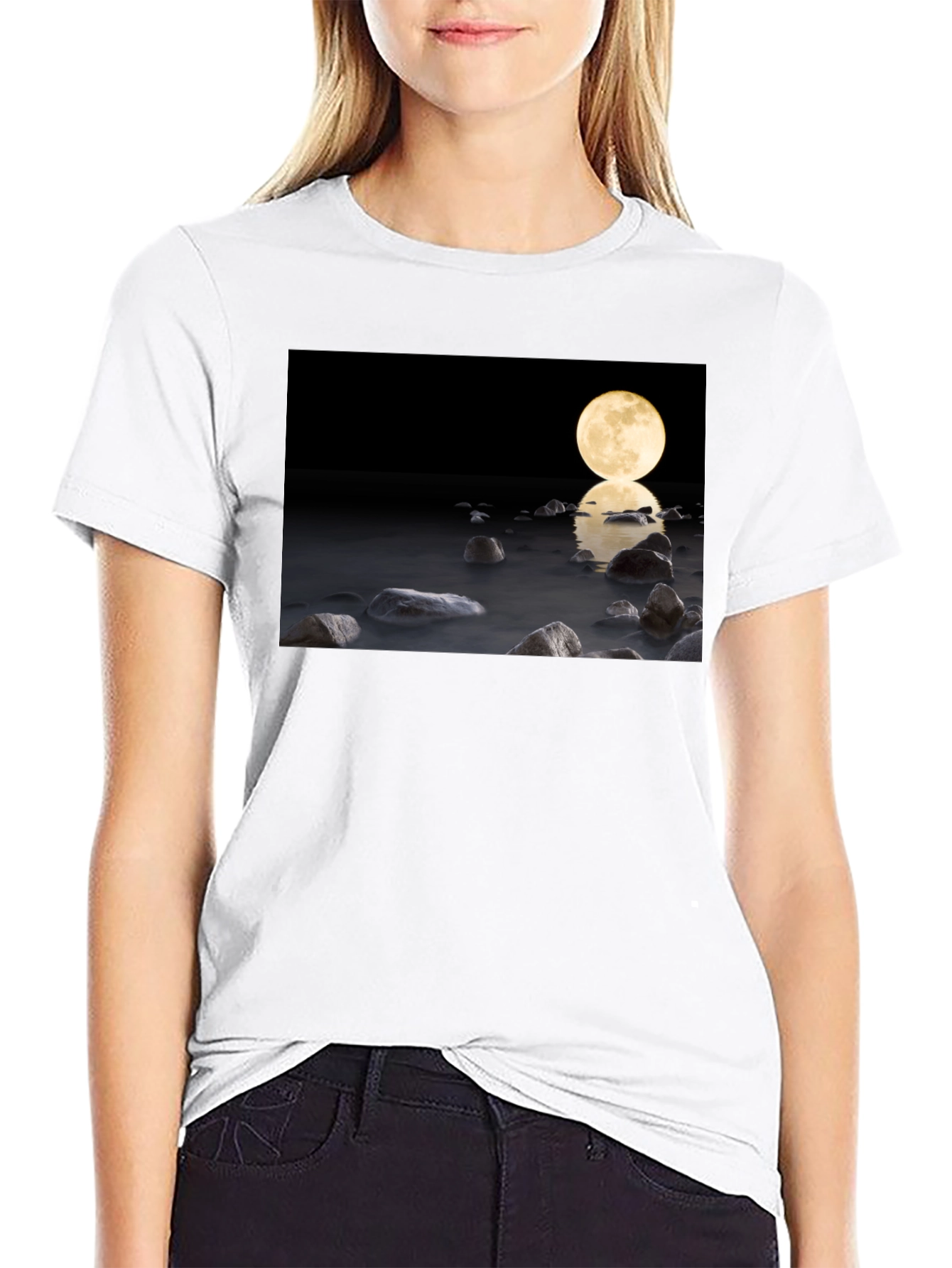 Moonlit Water Graphic Tee - Soft Cotton Blend