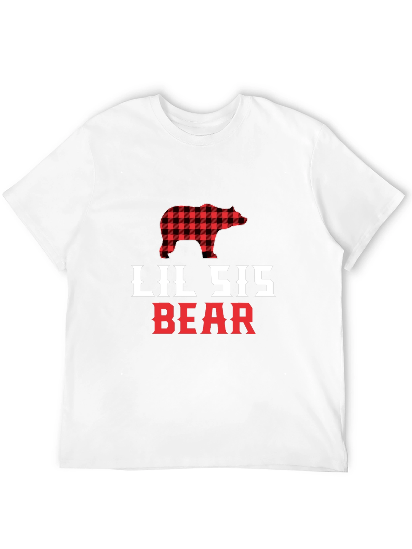Lil Sis Bear Buffalo Plaid T-Shirt