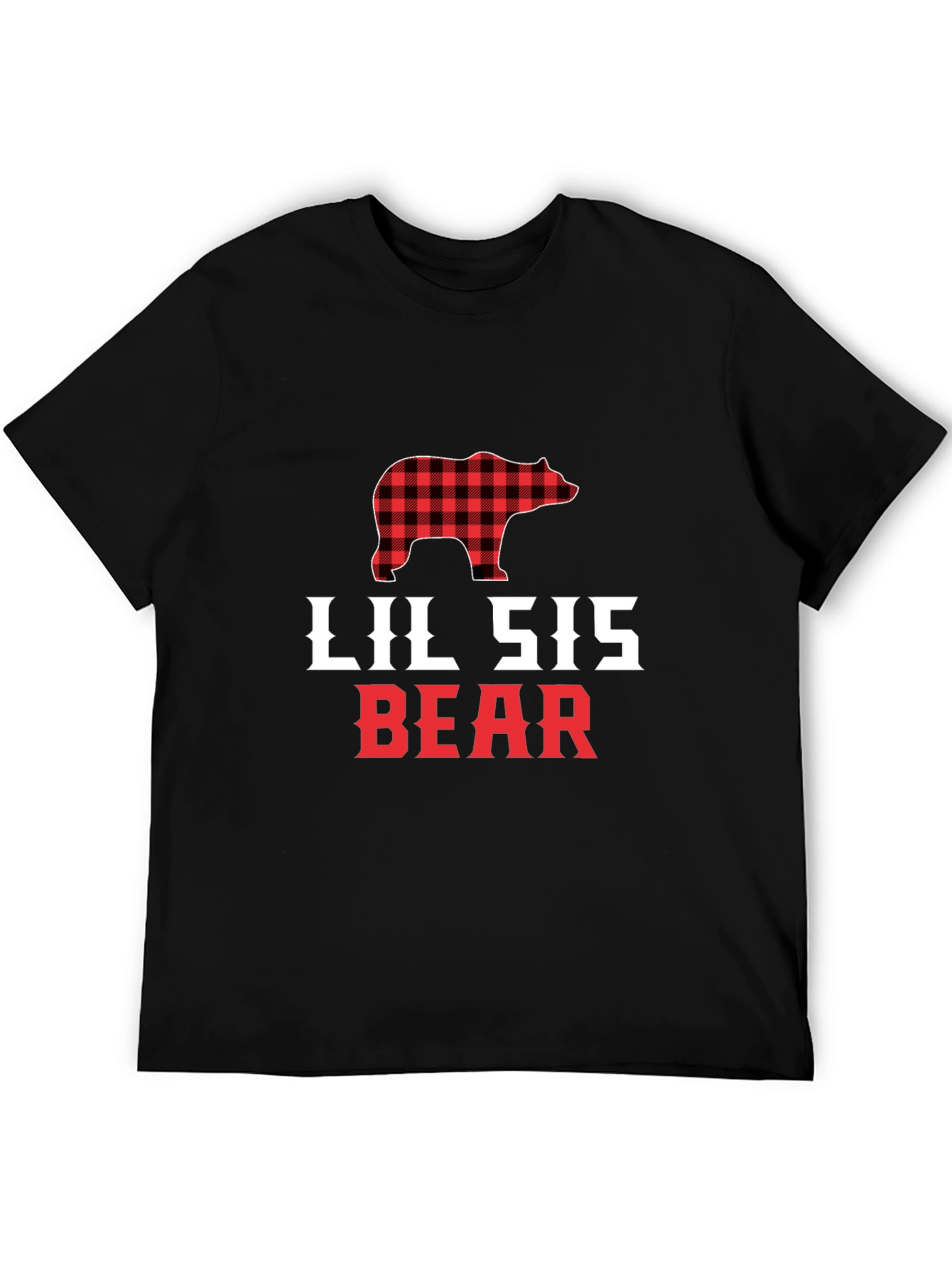 Lil Sis Bear Buffalo Plaid T-Shirt