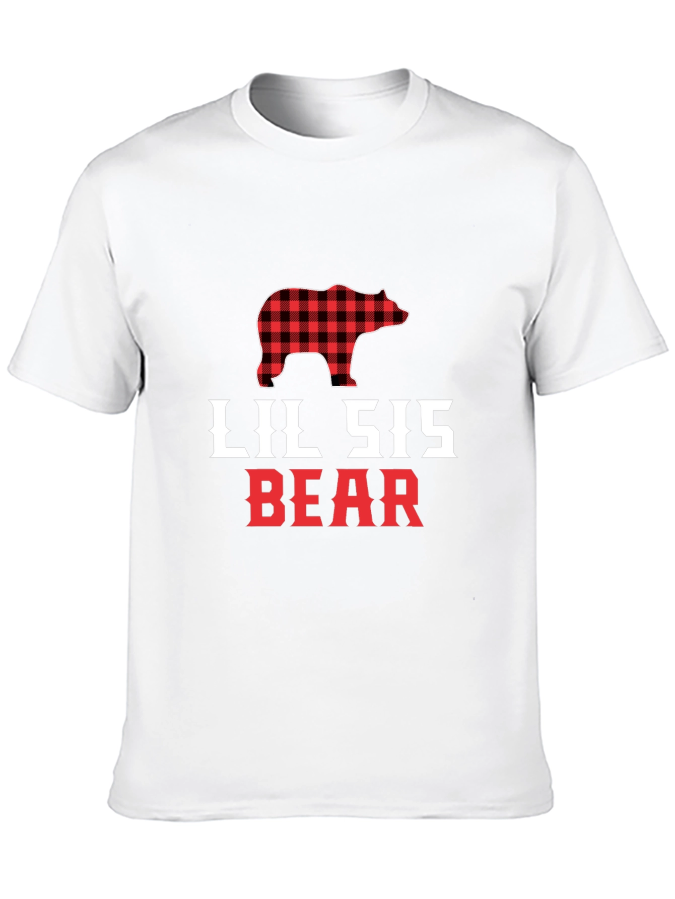 Lil Sis Bear Buffalo Plaid T-Shirt
