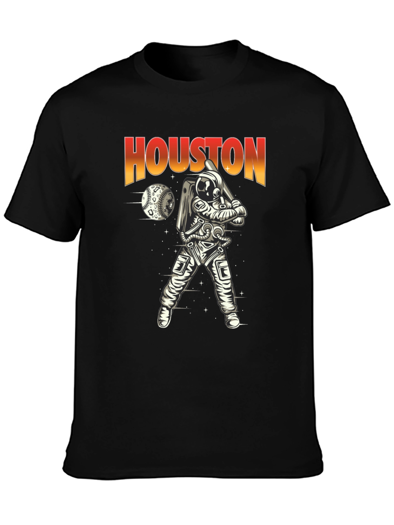 Houston Astronaut Baseball T-Shirt - Unique Space Design