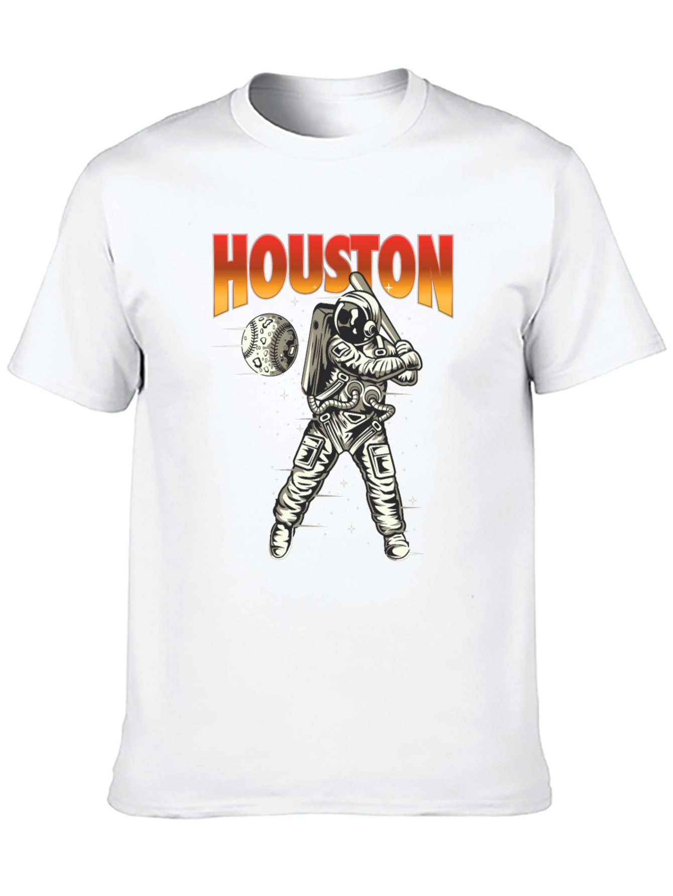 Houston Astronaut Baseball T-Shirt - Unique Space Design