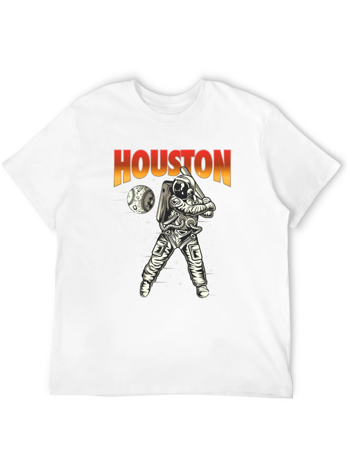 Houston Astronaut Baseball T-Shirt - Unique Space Design