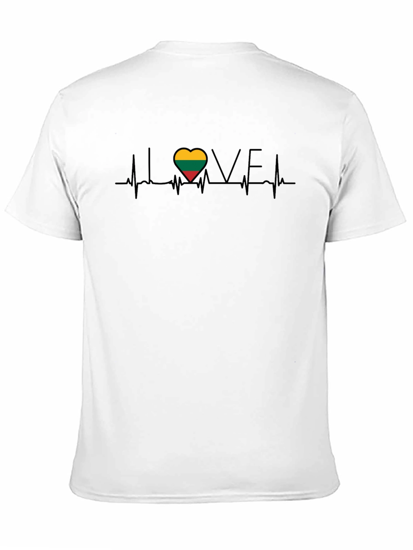 Love Lithuania Heartbeat T-Shirt - Unisex Black Tee
