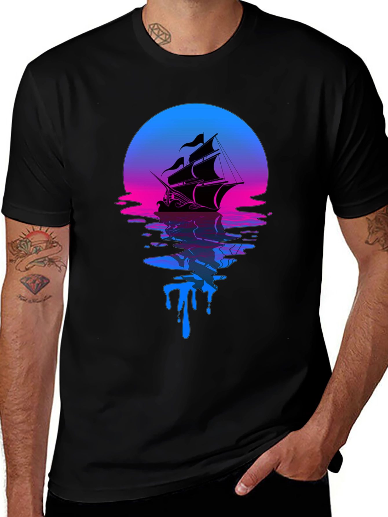 Sunset Ship Graphic Tee