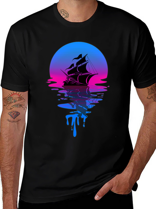 Sunset Ship Graphic Tee