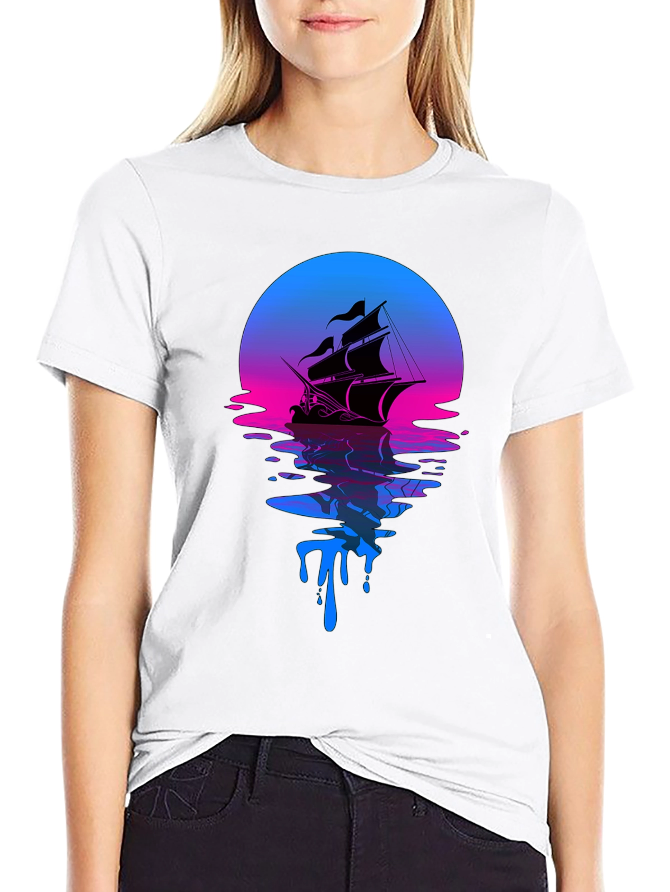 Sunset Ship Graphic Tee