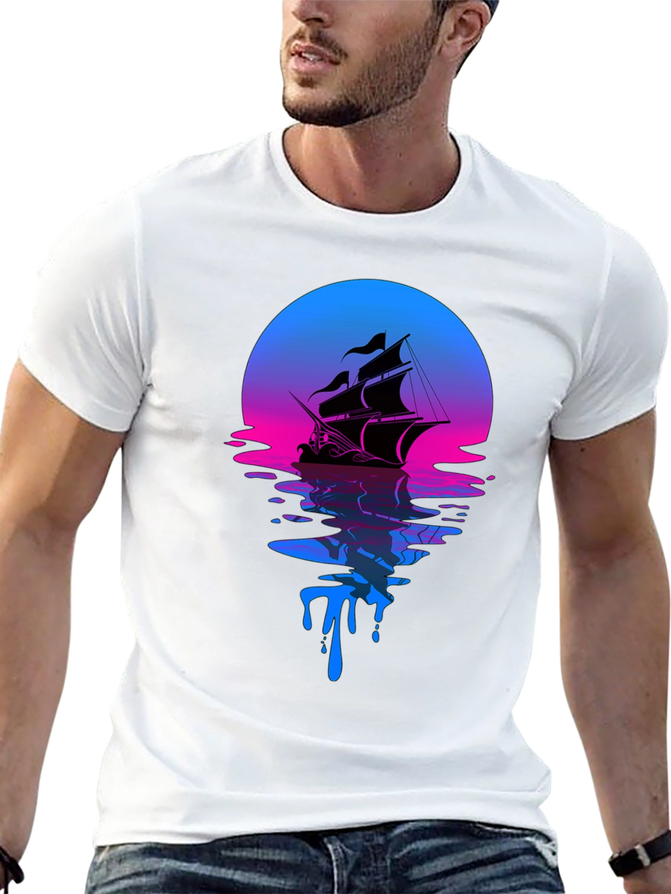 Sunset Ship Graphic Tee