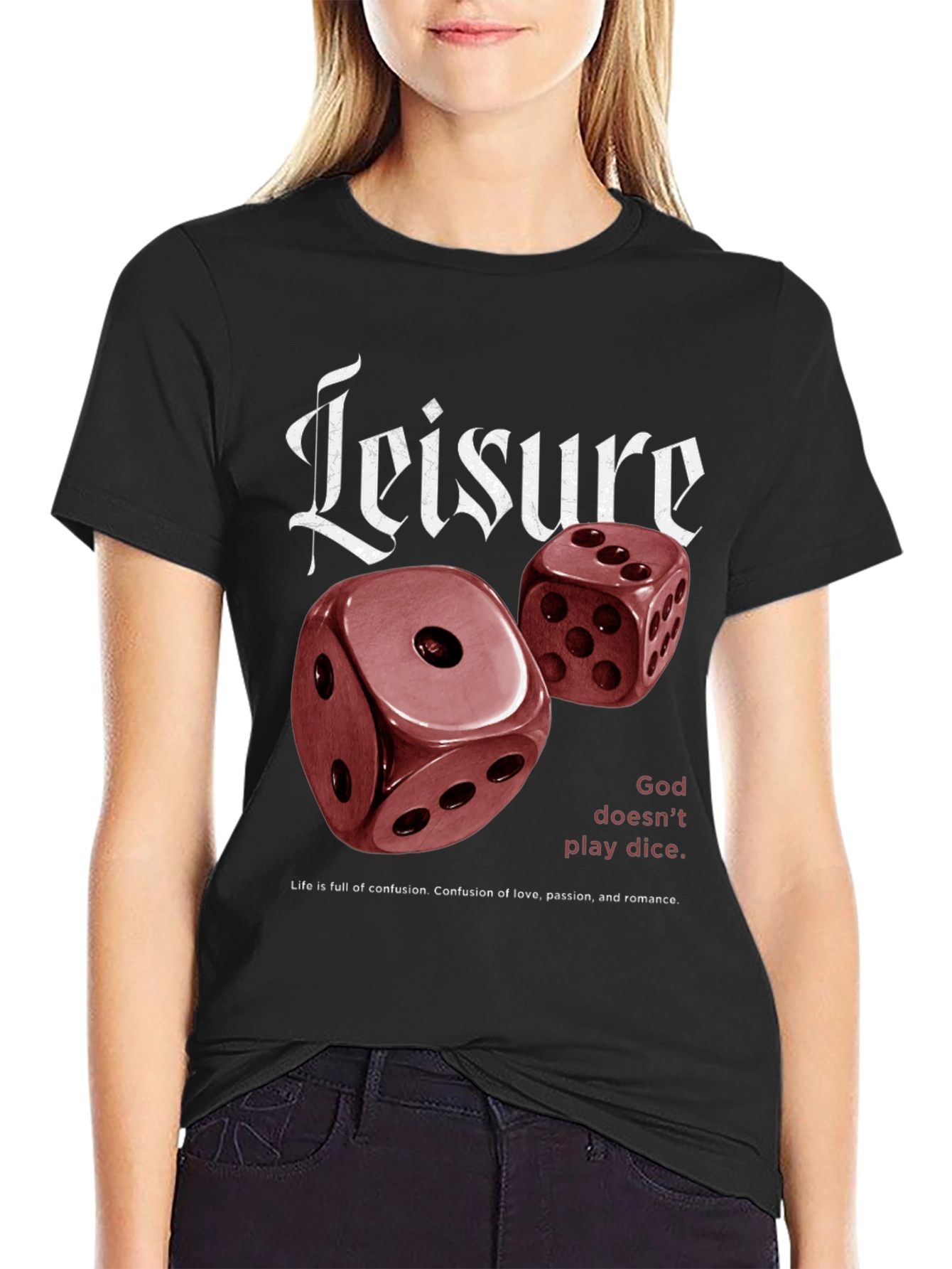 Leisure Dice Graphic Print T-Shirt